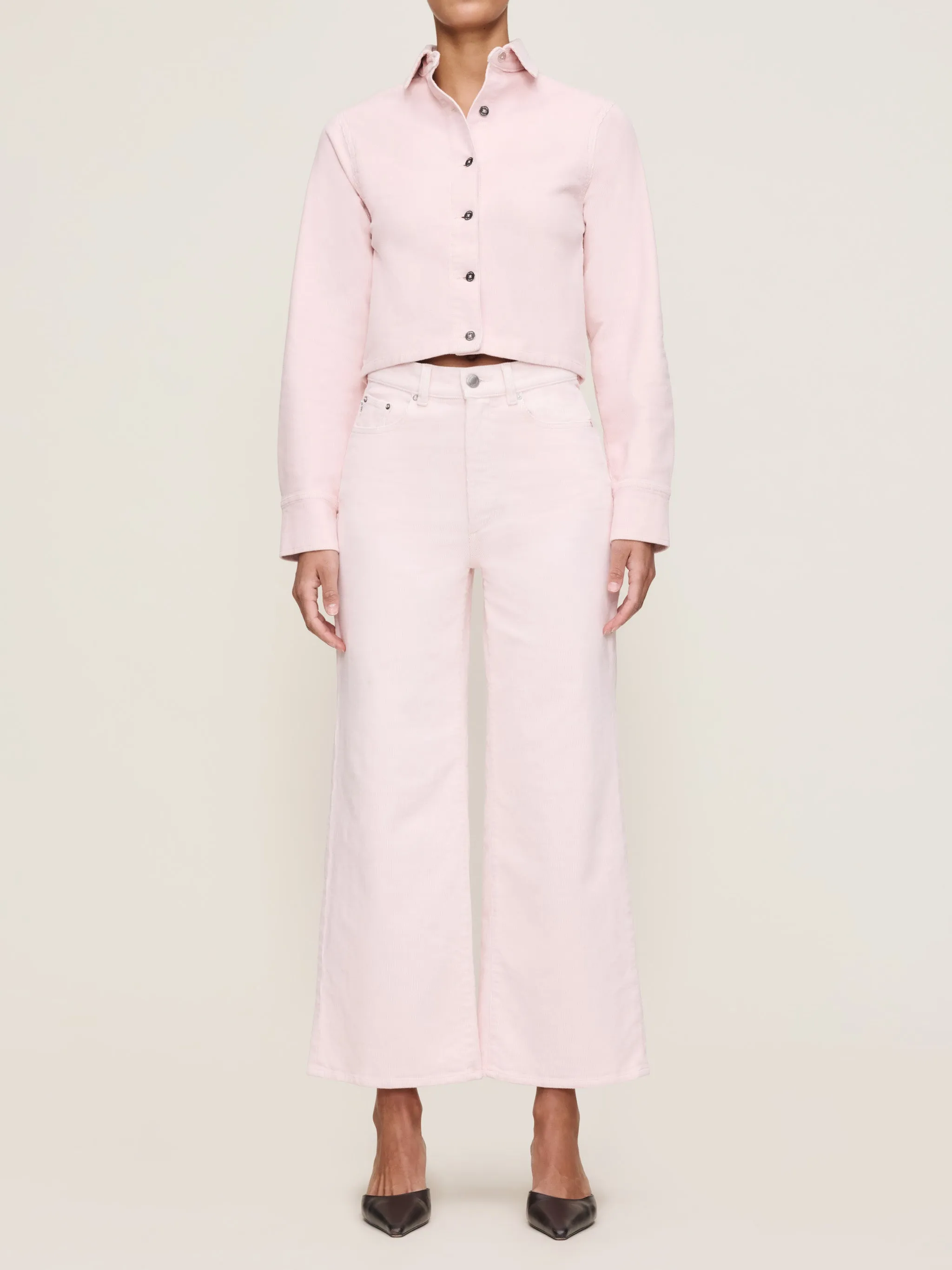 Hepburn Wide Leg High Rise Ankle | Powder Pink sold by DL1961