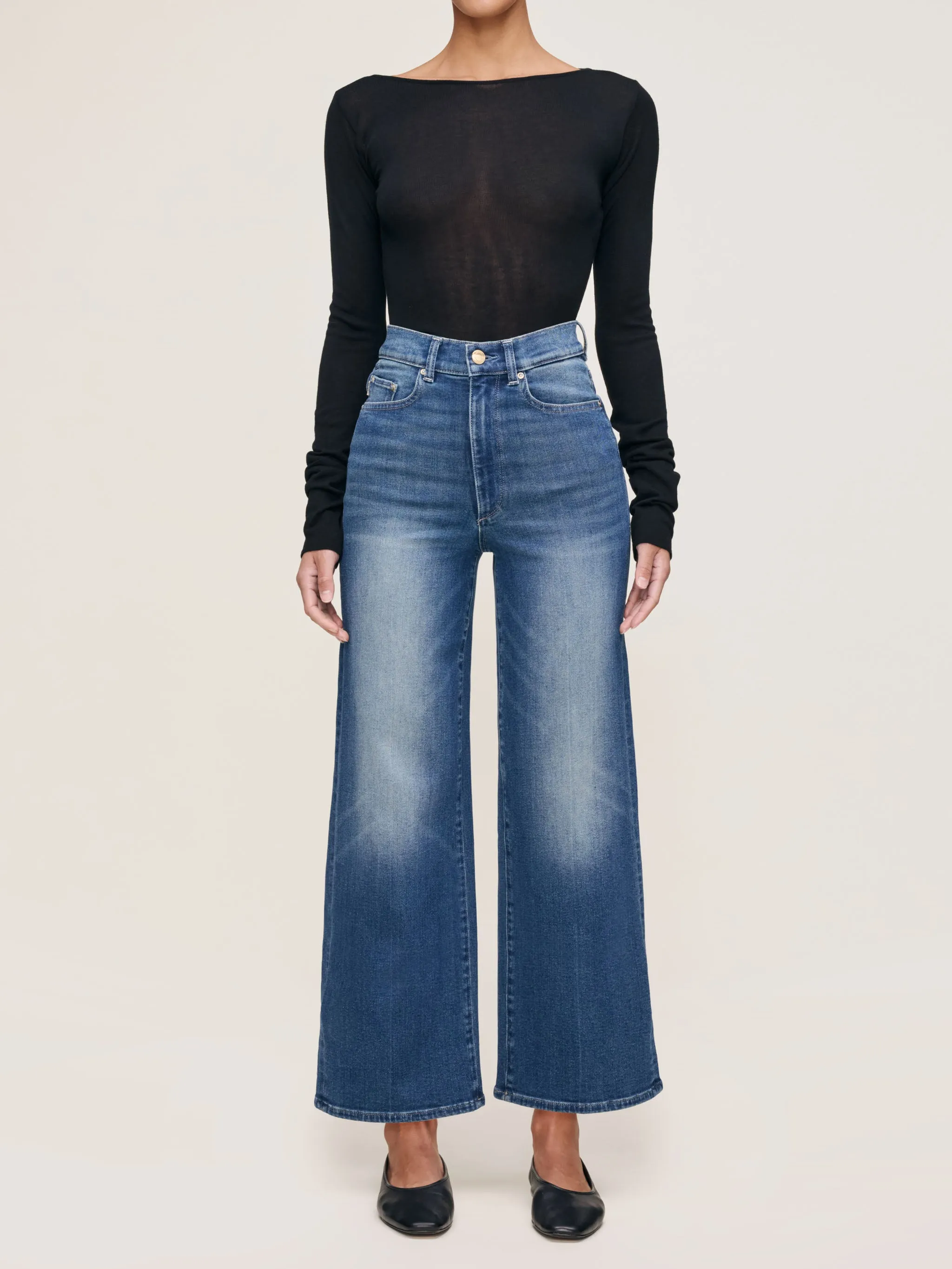 Hepburn Wide Leg High Rise Ankle Jeans | Oceanside sold by DL1961