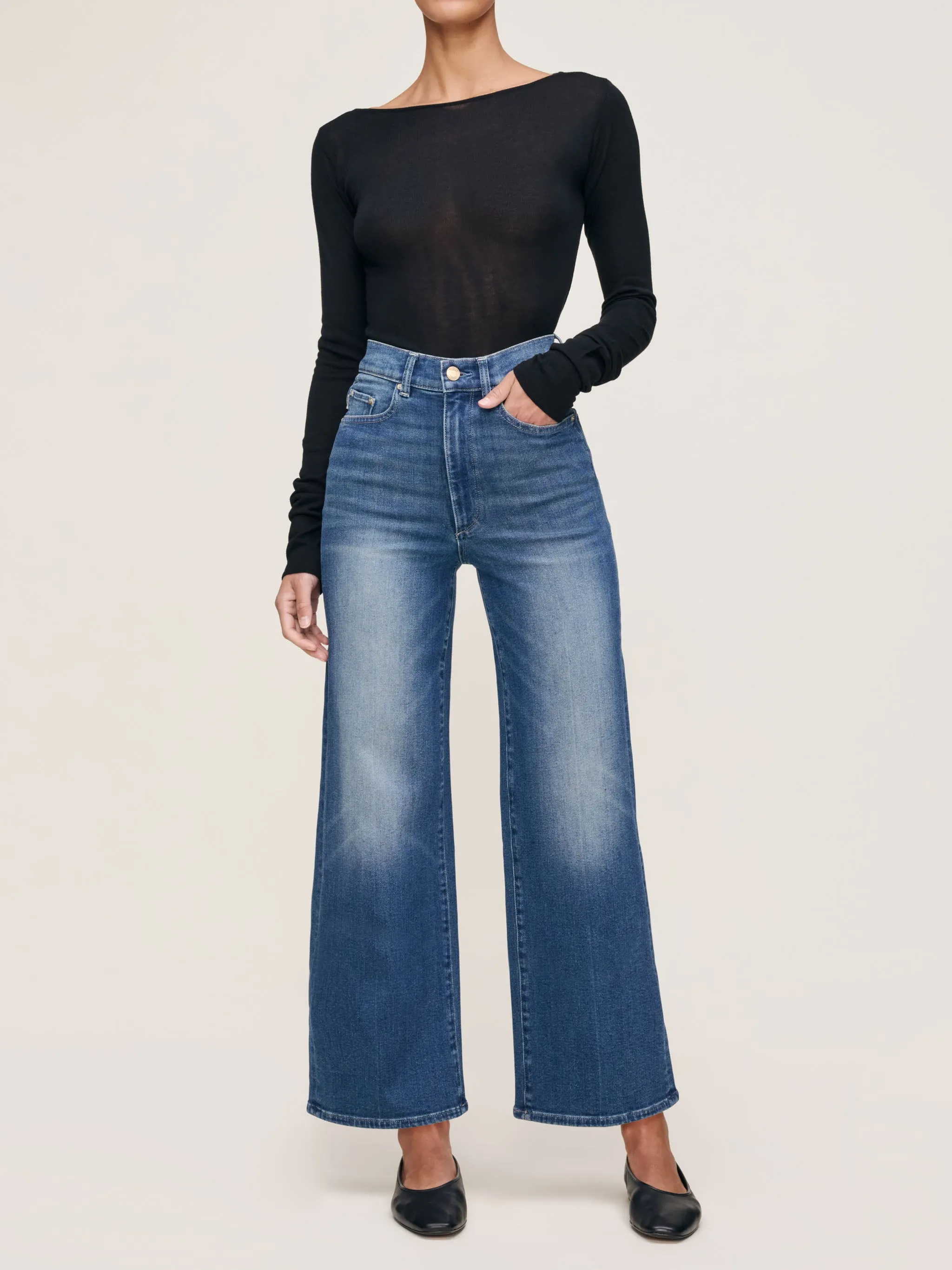 Hepburn Wide Leg High Rise Ankle Jeans | Oceanside sold by DL1961 product image thumbnail 4