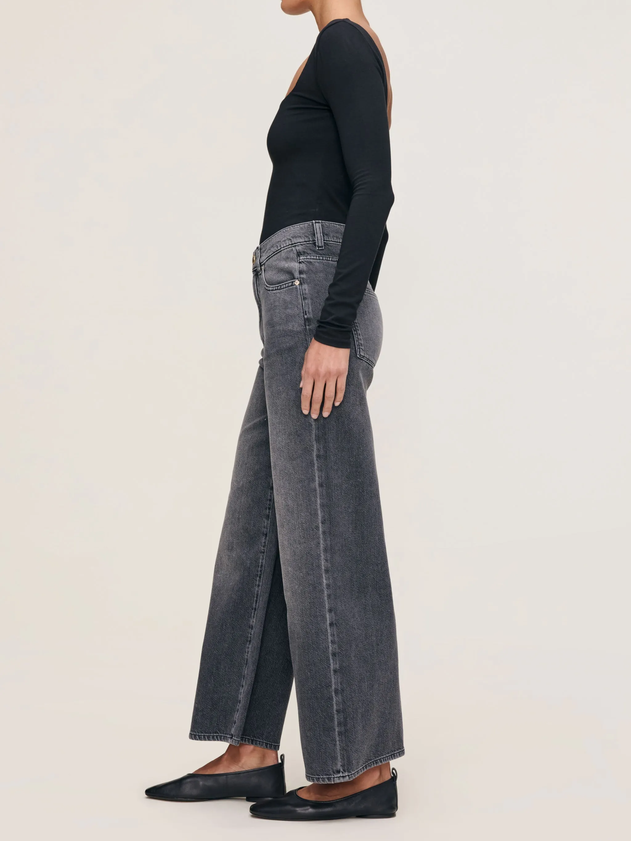 Hepburn Wide Leg High Rise Ankle Jeans | Nightshade Aura sold by DL1961 product image thumbnail 2