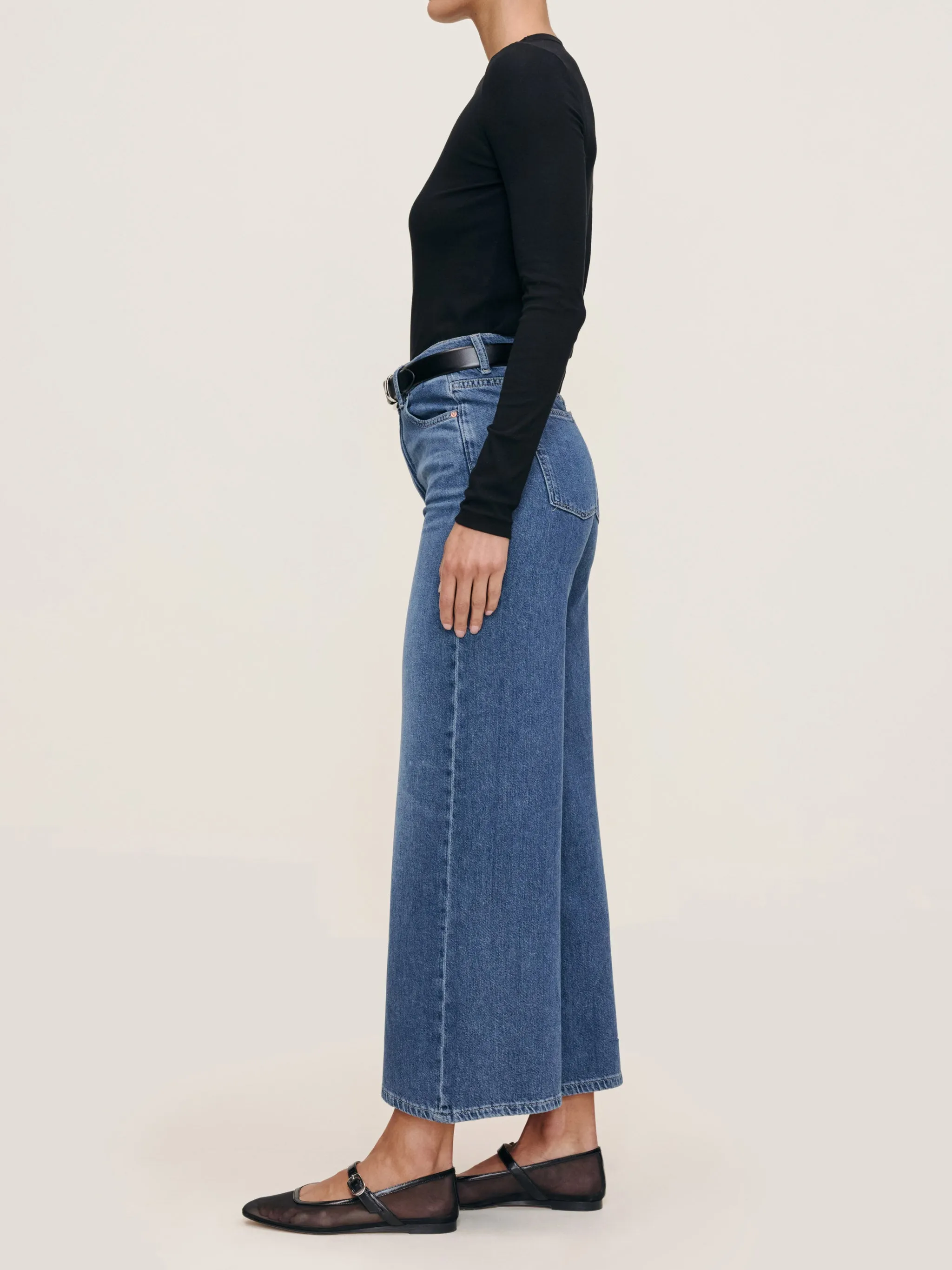 Hepburn Wide Leg High Rise Ankle Jeans | Del Ray sold by DL1961 product image thumbnail 2