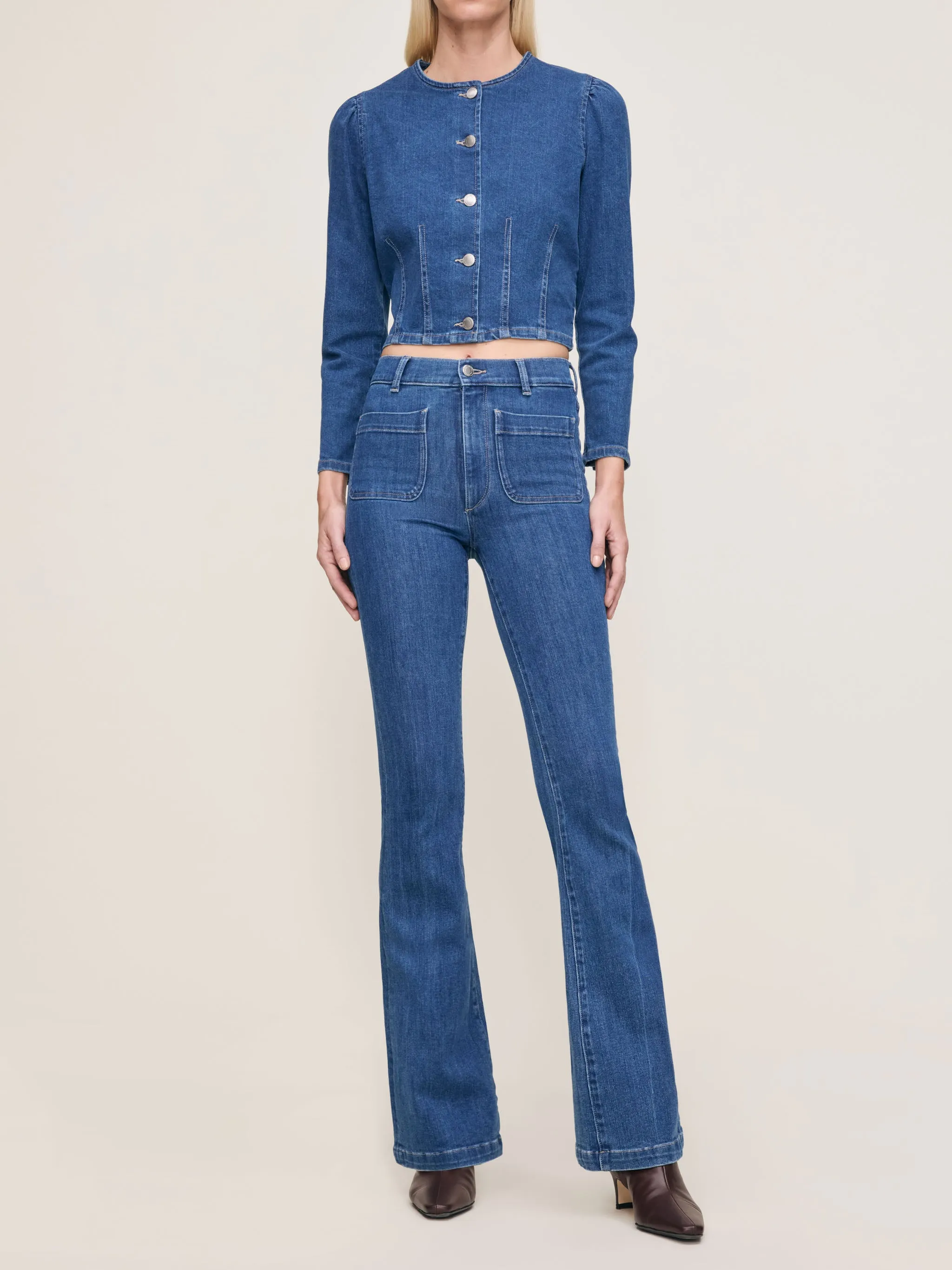 Bridget Boot High Rise Instasculpt™ 33" Jeans | Blue Water sold by DL1961