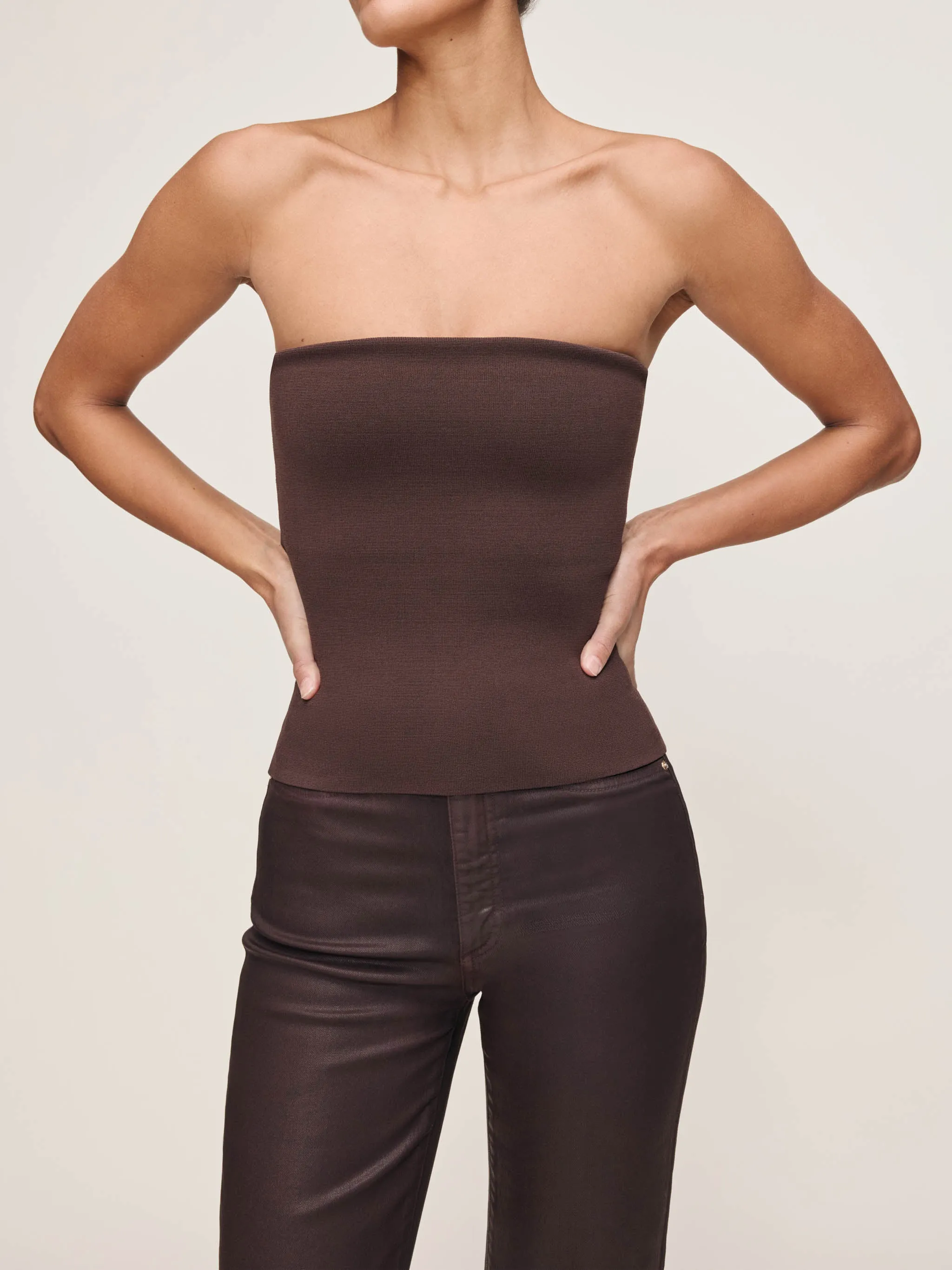 Tube Top Instasculpt™ Fine Knit | Brown sold by DL1961