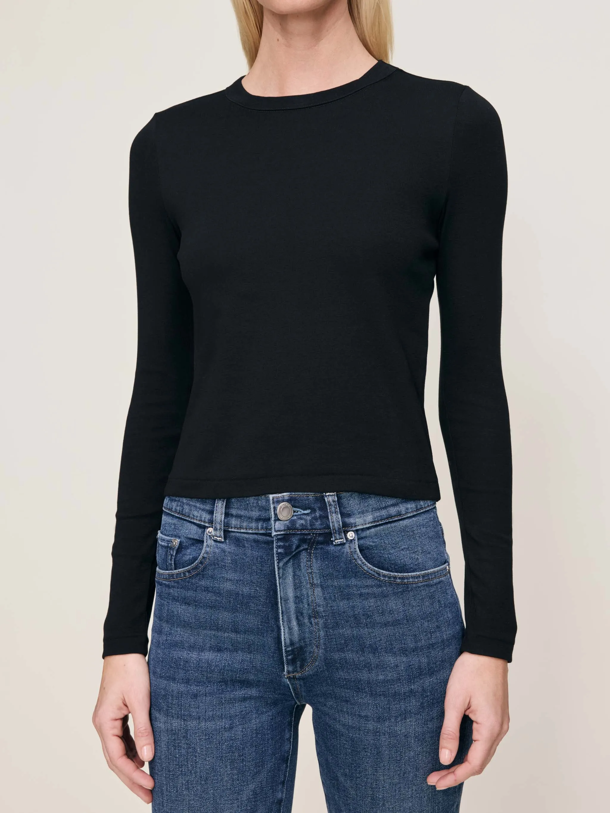 Shrunken Tee Long Sleeve | Black sold by DL1961