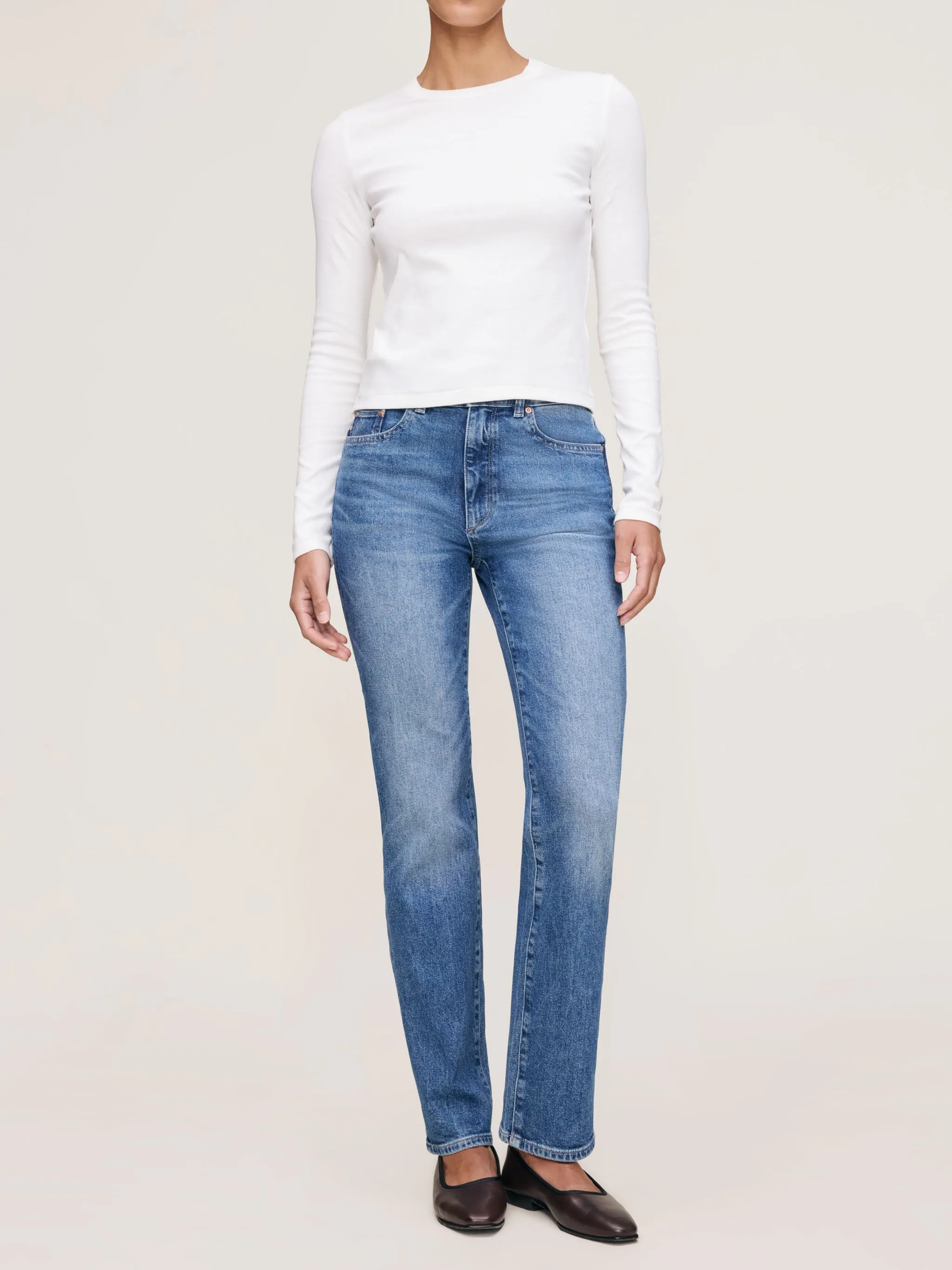 Shrunken Tee Long Sleeve | White sold by DL1961 product image thumbnail 3