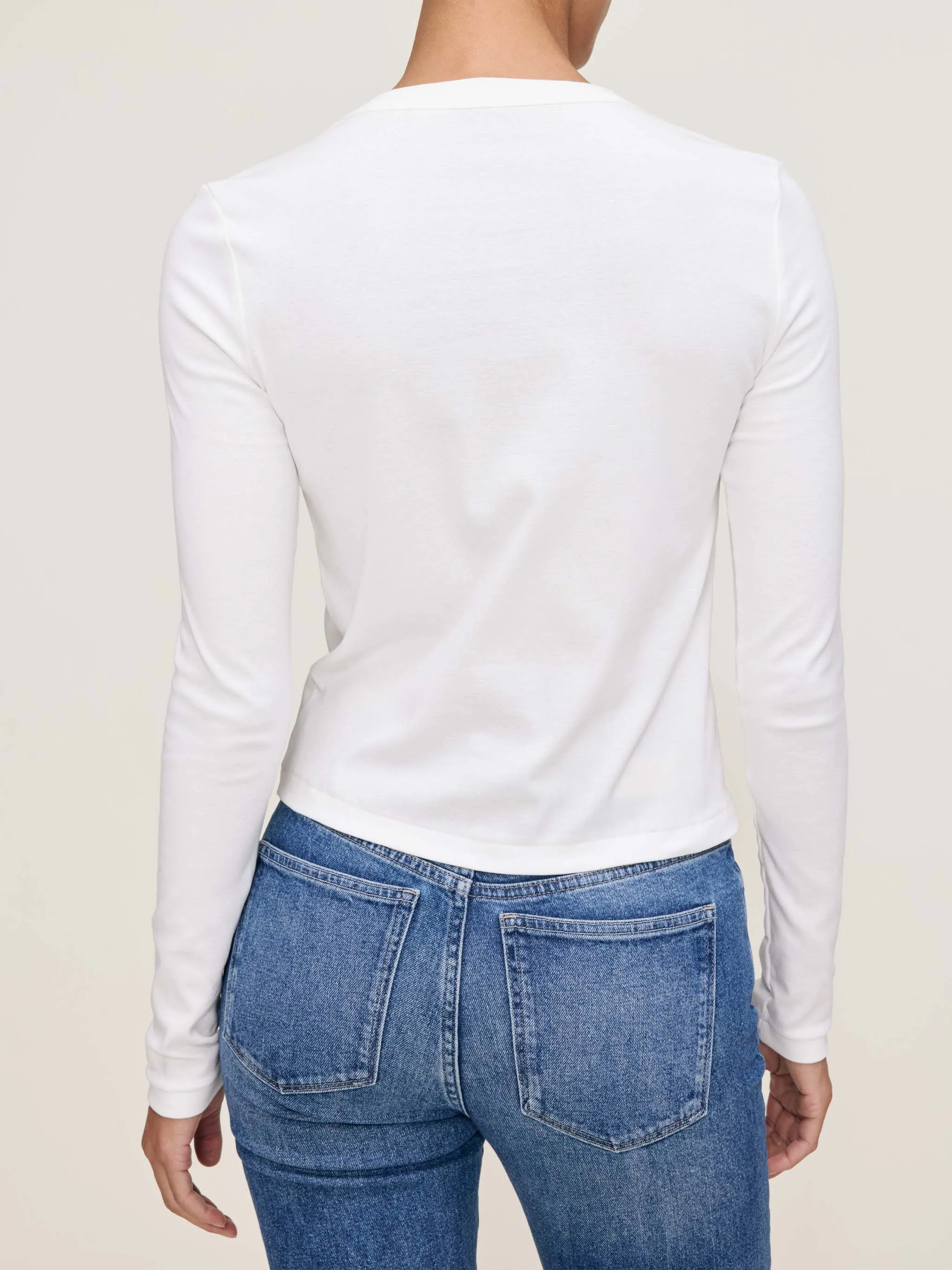 Shrunken Tee Long Sleeve | White sold by DL1961 product image thumbnail 2