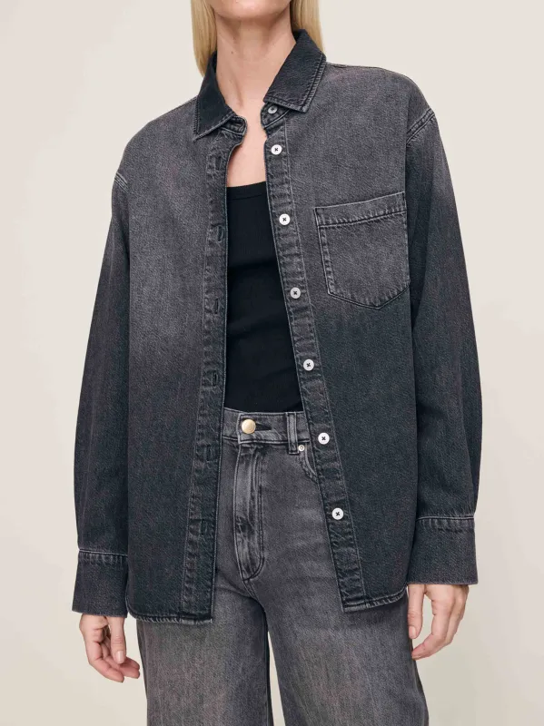 Faye Oversized Denim Shirt | Nightshade sold by DL1961
