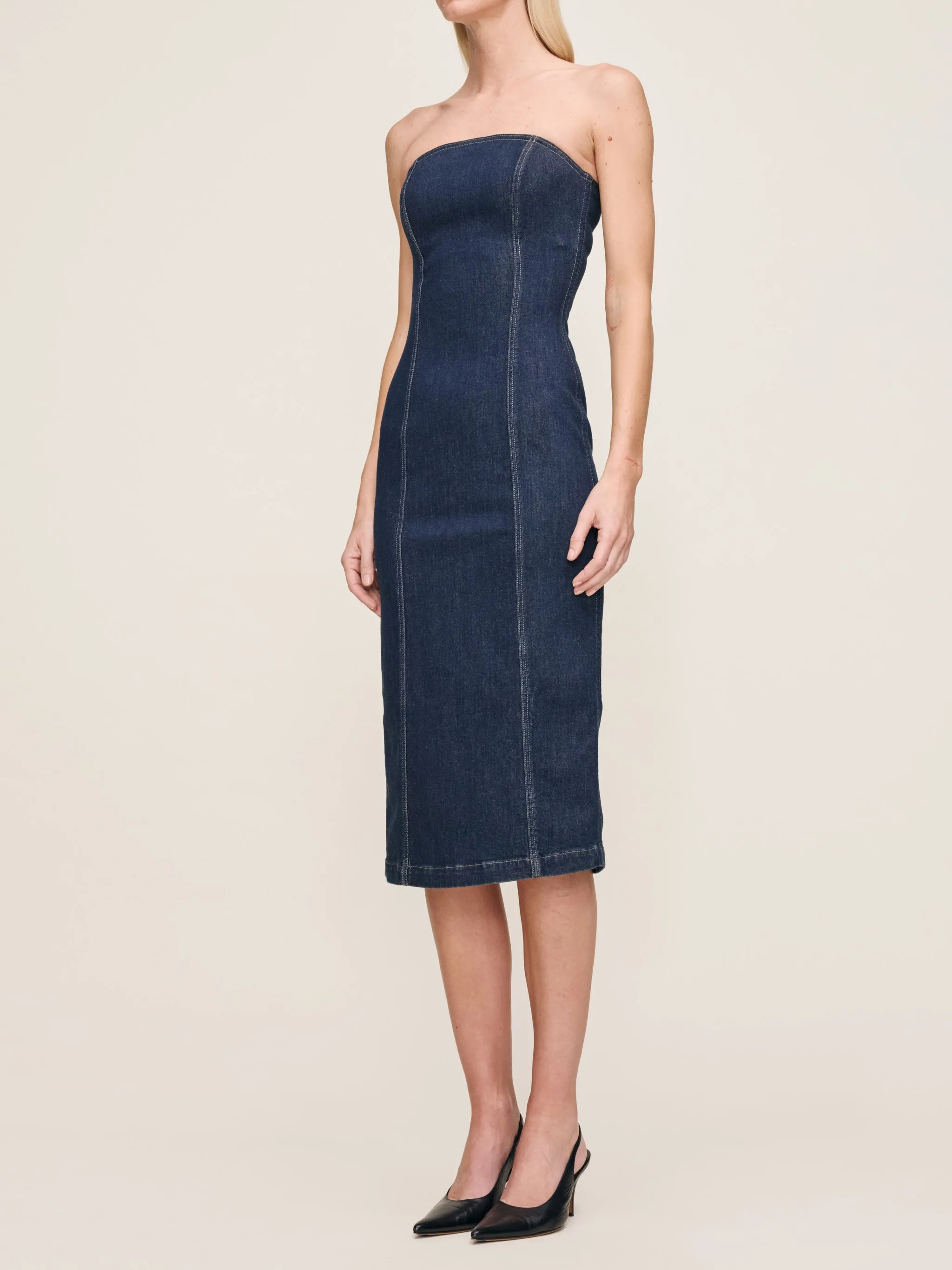 Esme Dress Strapless Midi | Crescent Harbor sold by DL1961 product image thumbnail 3