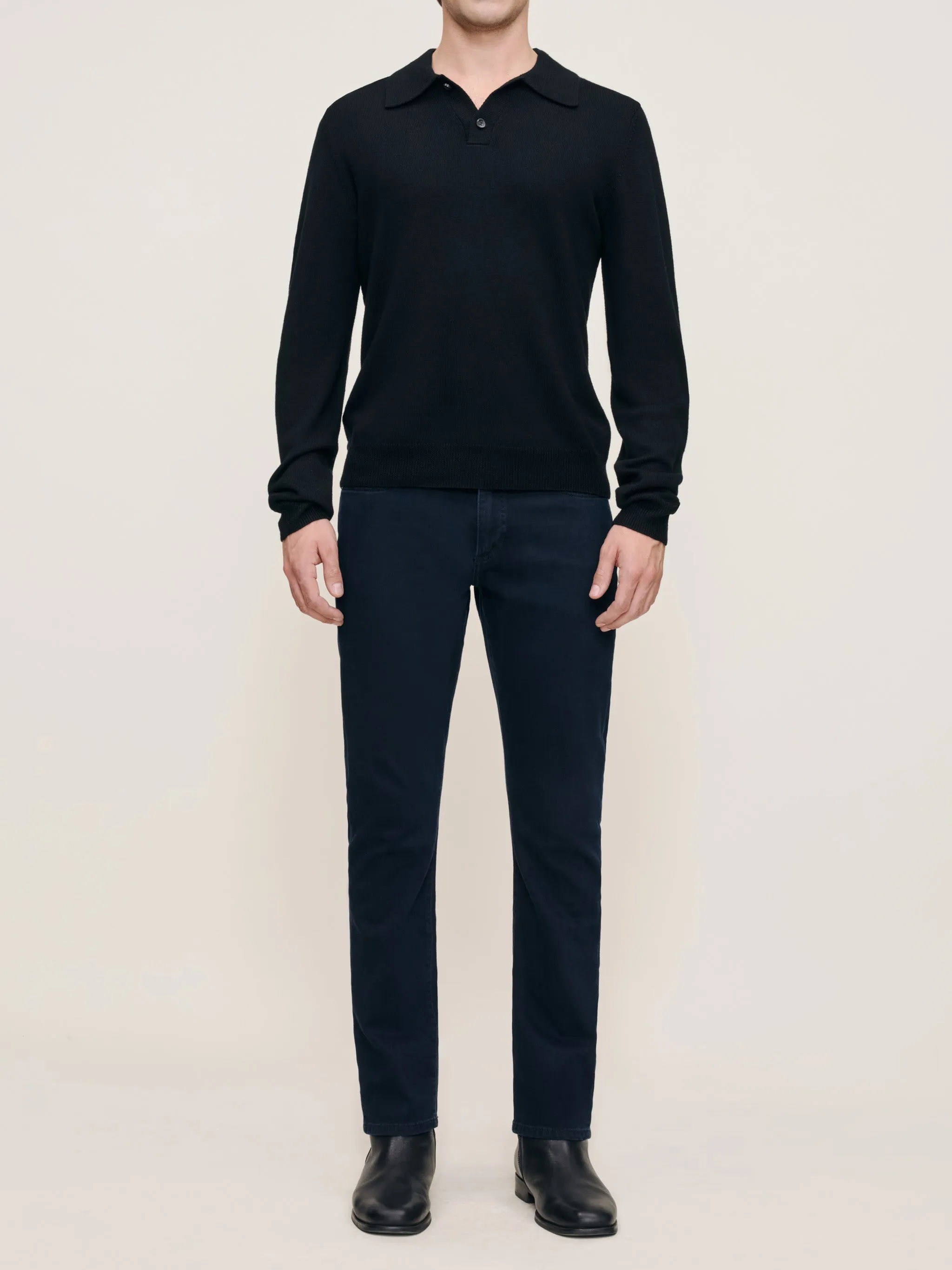 Knit Polo Long Sleeve | Black sold by DL1961 product image thumbnail 3