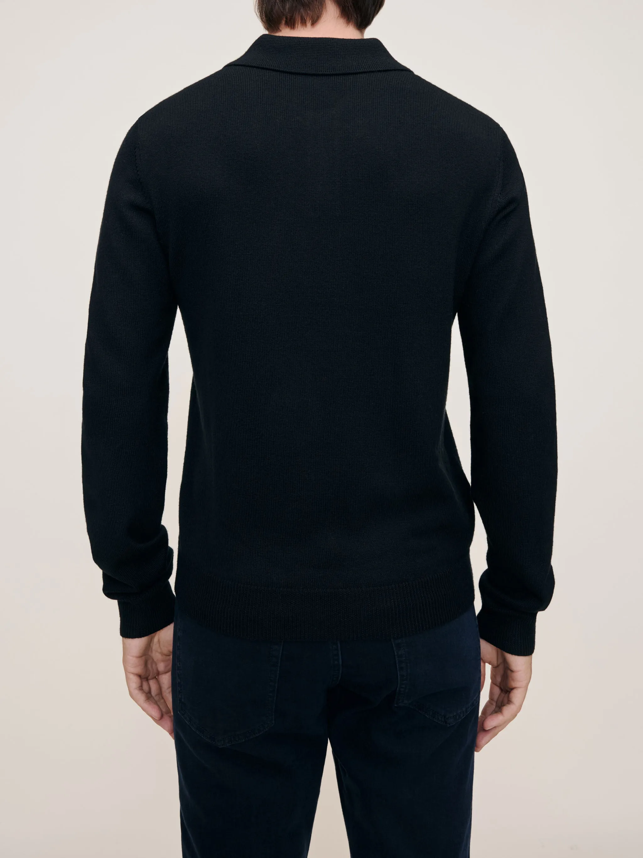 Knit Polo Long Sleeve | Black sold by DL1961 product image thumbnail 2