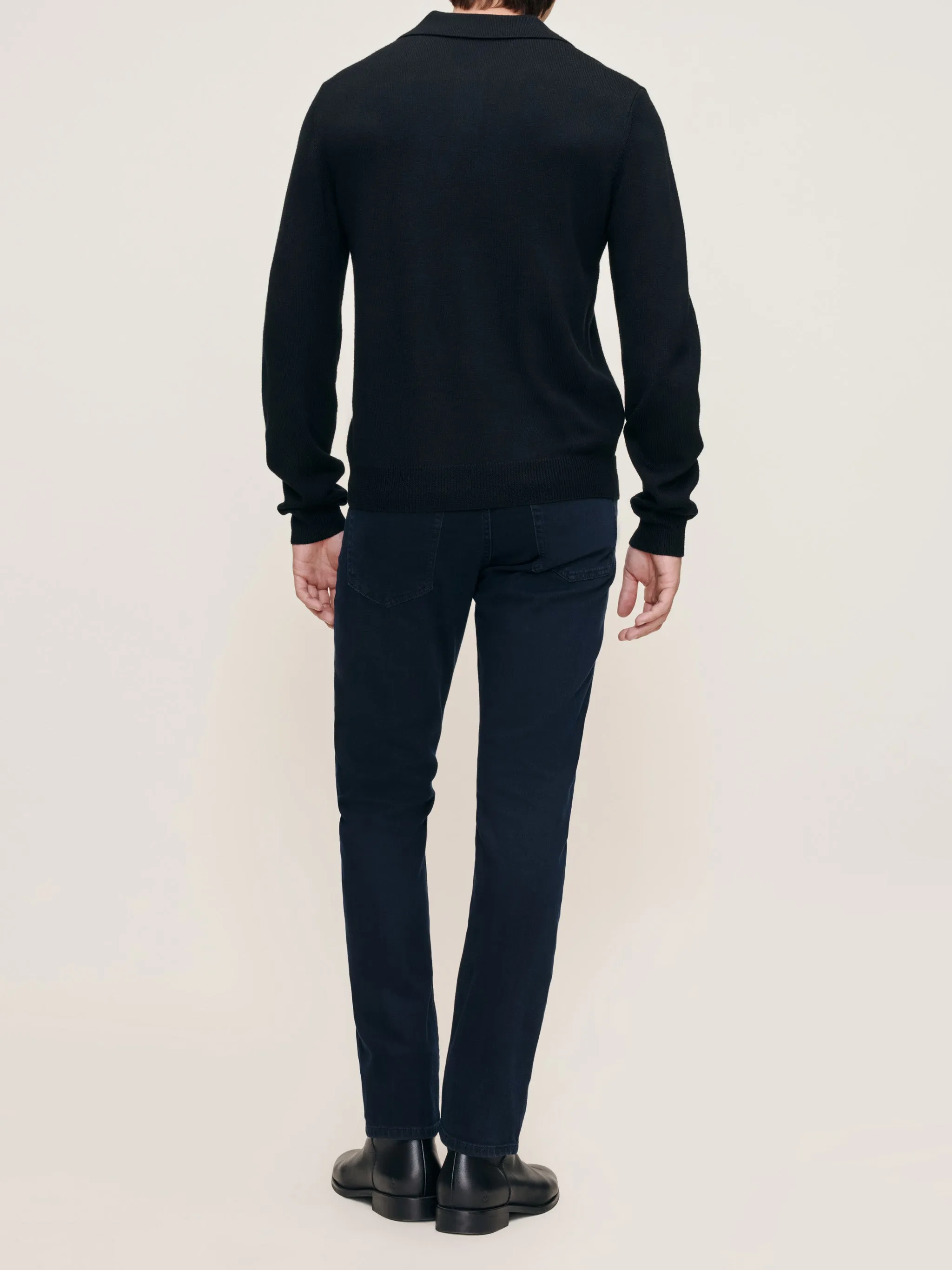 Knit Polo Long Sleeve | Black sold by DL1961 product image thumbnail 5