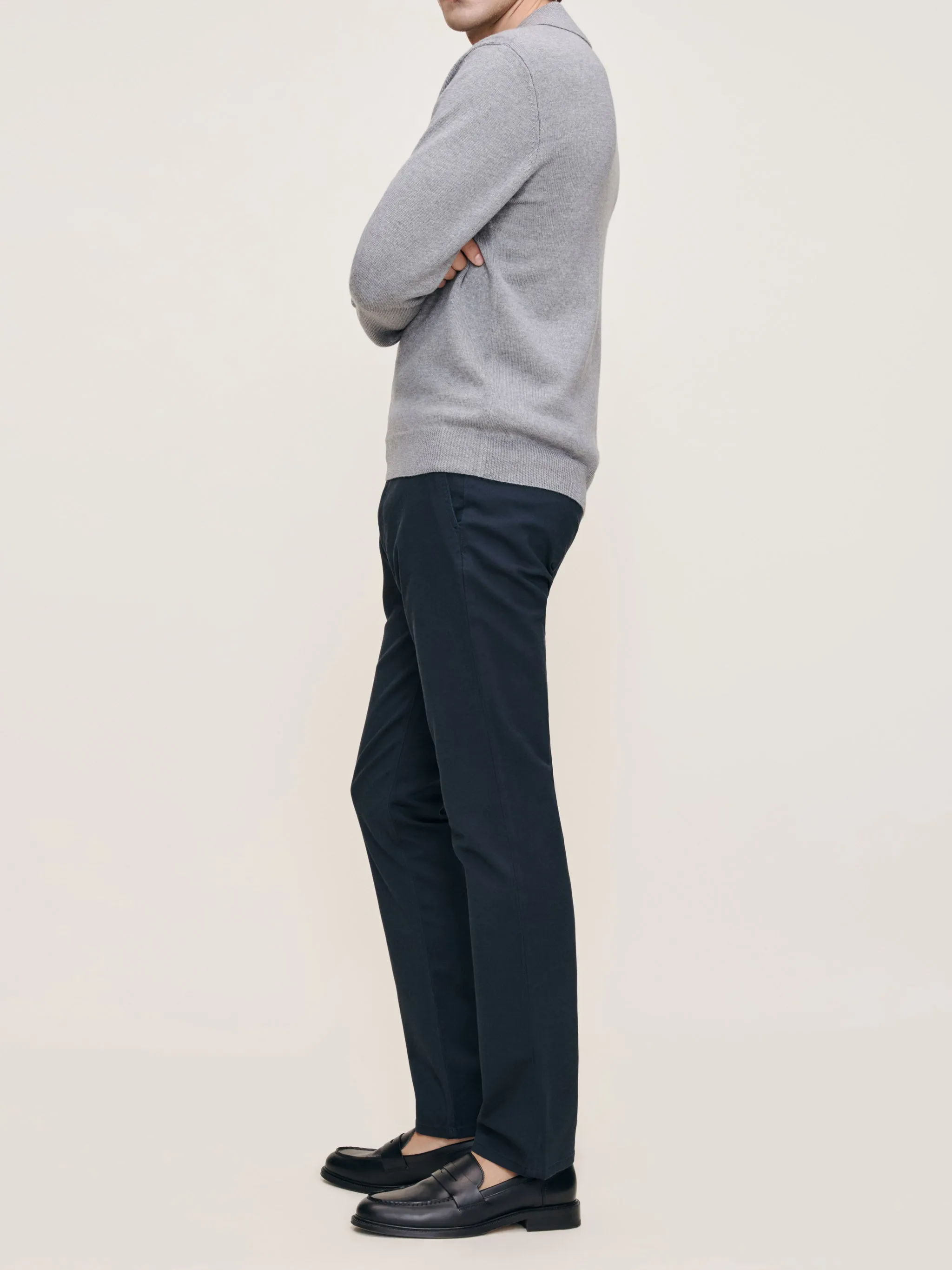Knit Polo Long Sleeve | Grey Melange sold by DL1961 product image thumbnail 5