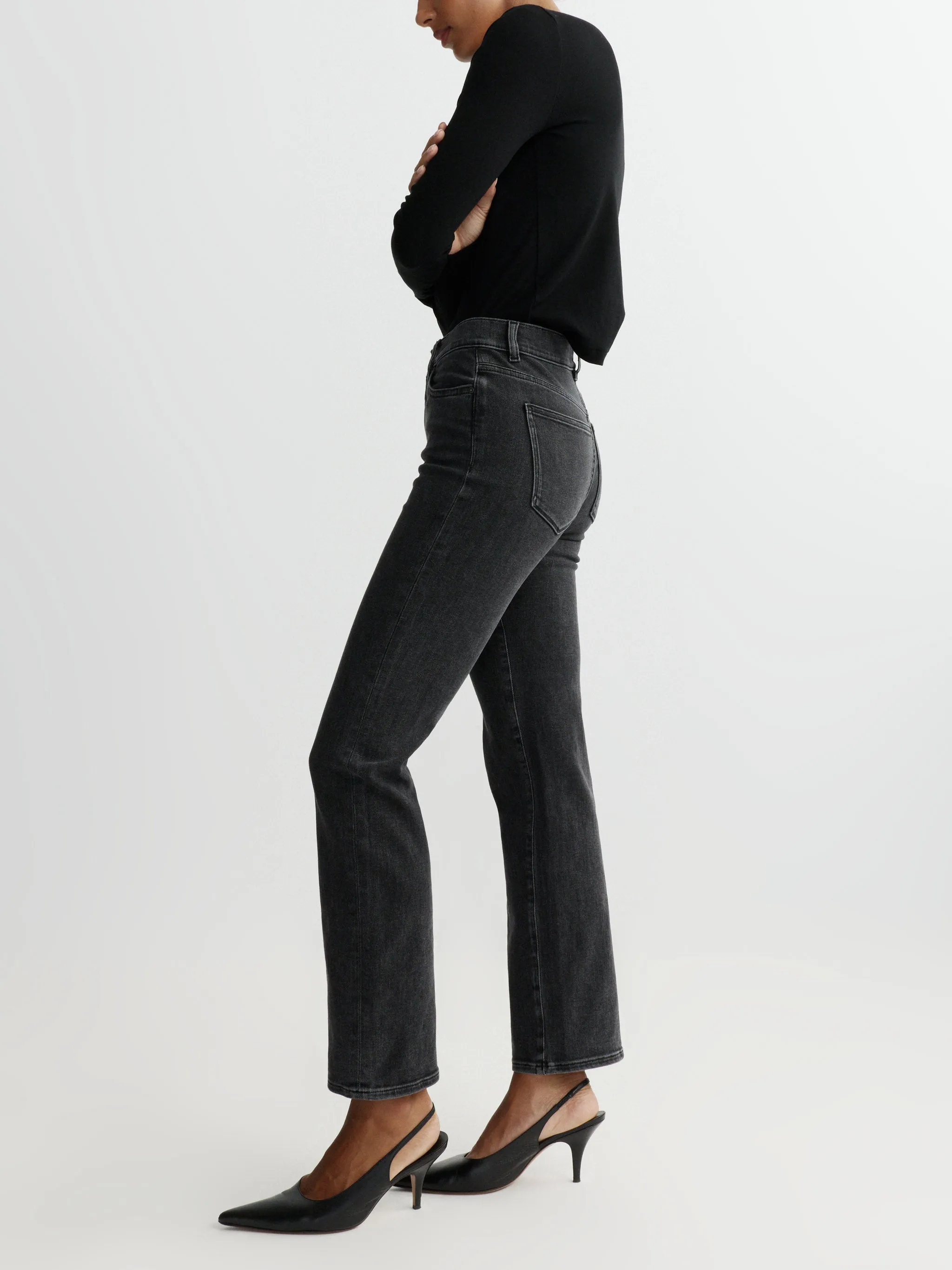 Halle Straight Petite High Rise Instasculpt™ 25.5" Jeans | Nightshade sold by DL1961 product image thumbnail 5