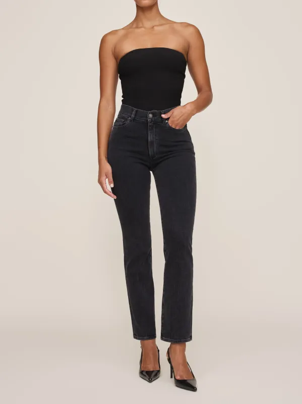Halle Straight Petite High Rise Instasculpt™ 25.5" Jeans | Nightshade sold by DL1961