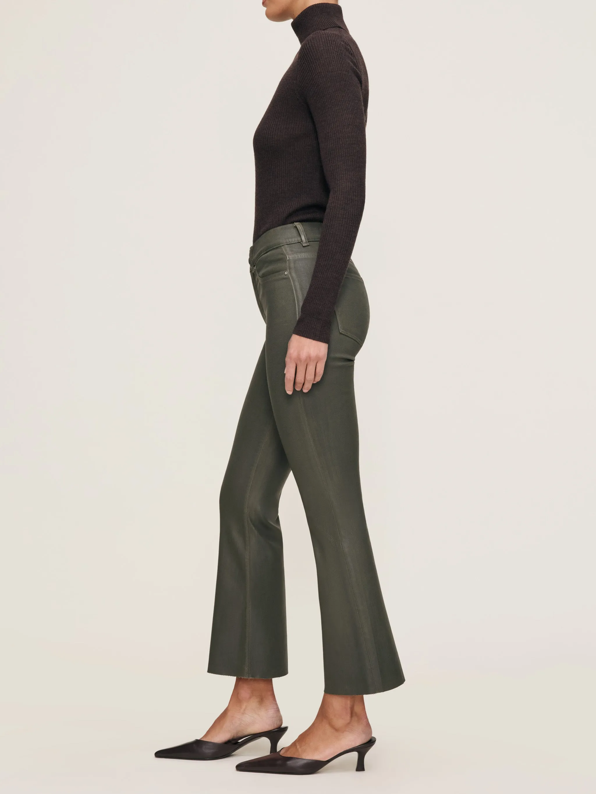 Bridget Boot High Rise Instasculpt™ Crop Jeans | Moss Coated sold by DL1961 product image thumbnail 2
