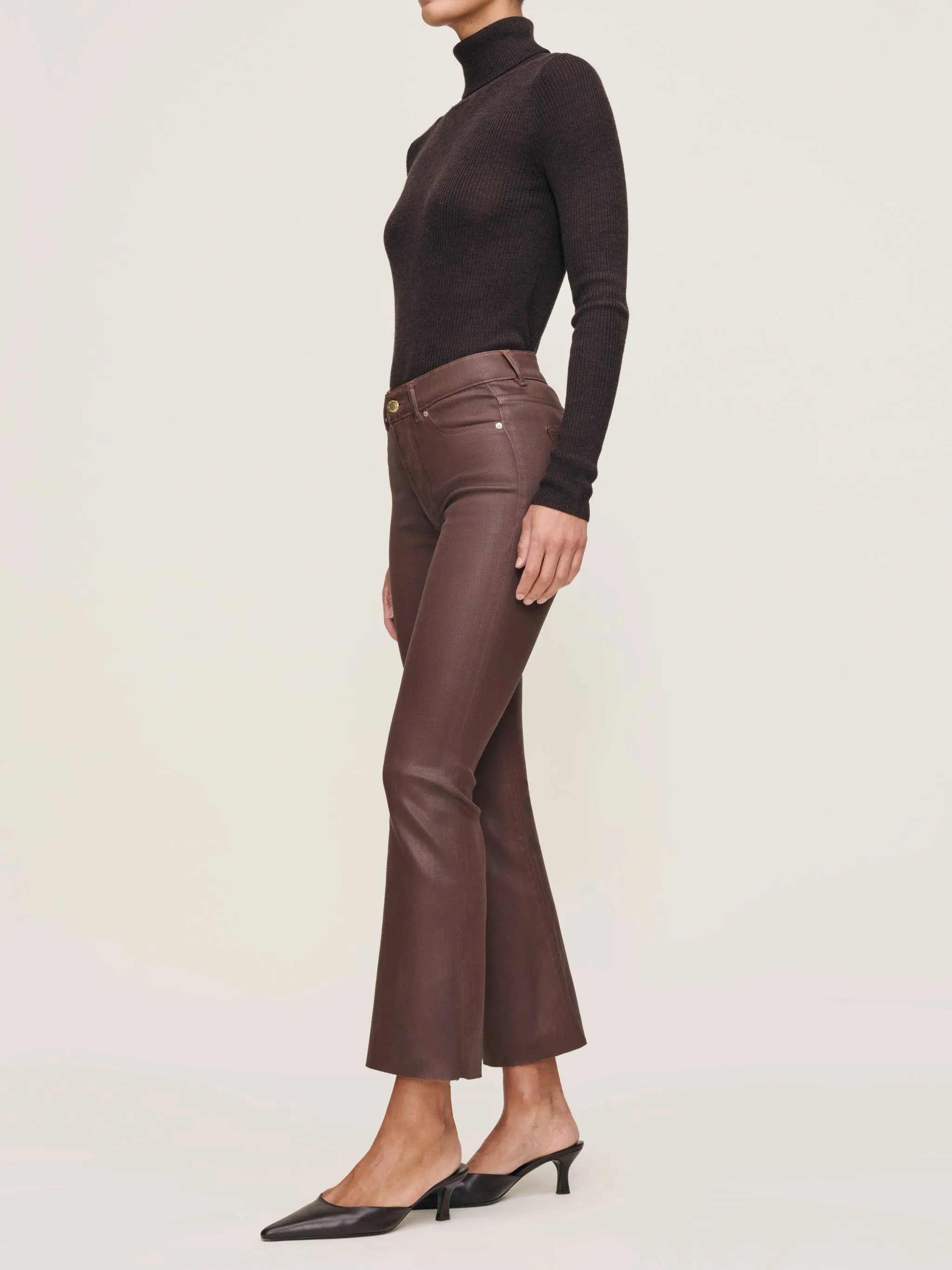 Bridget Boot High Rise Instasculpt™ Crop Jeans | Toffee Coated sold by DL1961 product image thumbnail 2