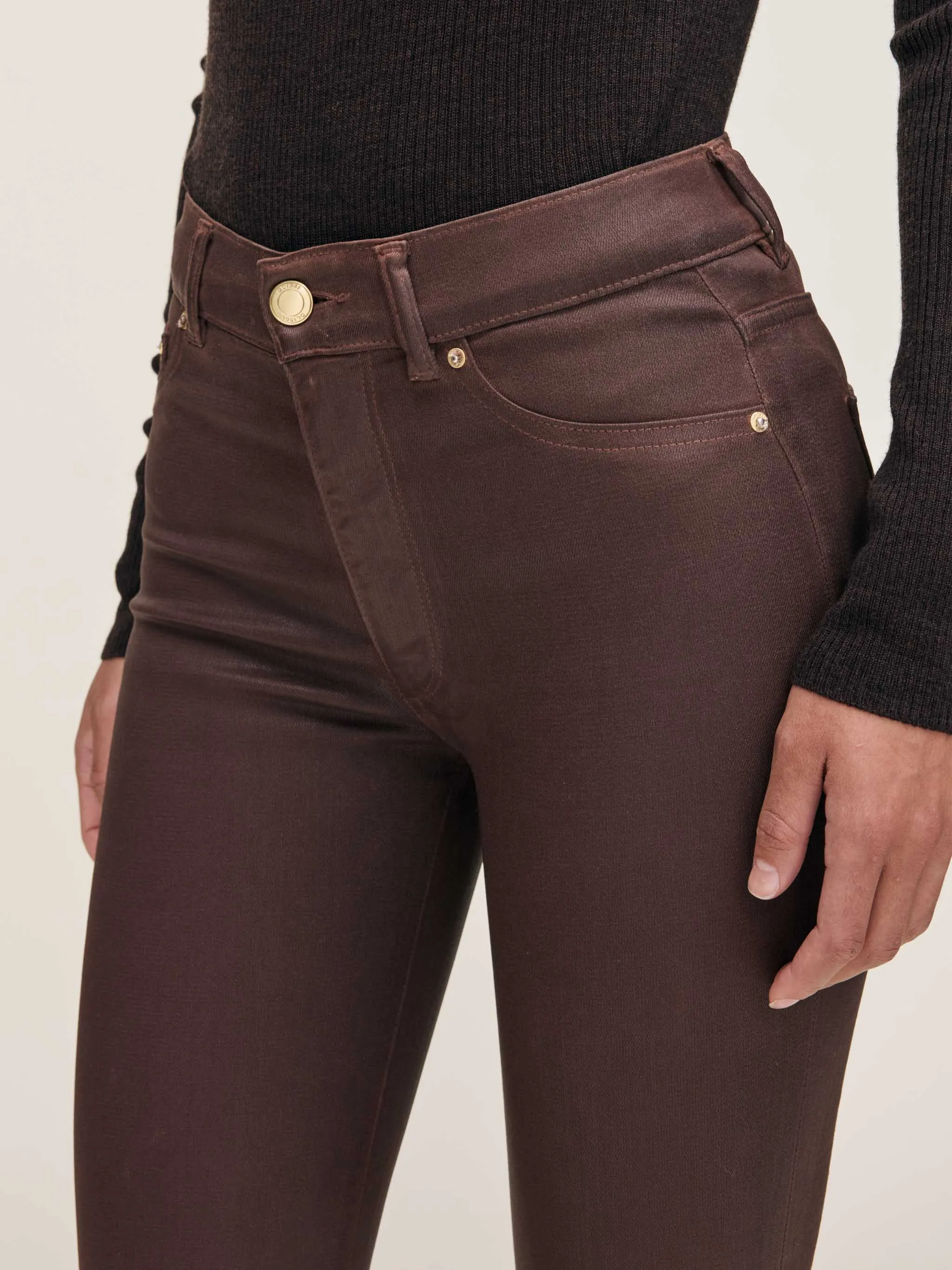 Bridget Boot High Rise Instasculpt™ Crop Jeans | Toffee Coated sold by DL1961 product image thumbnail 4