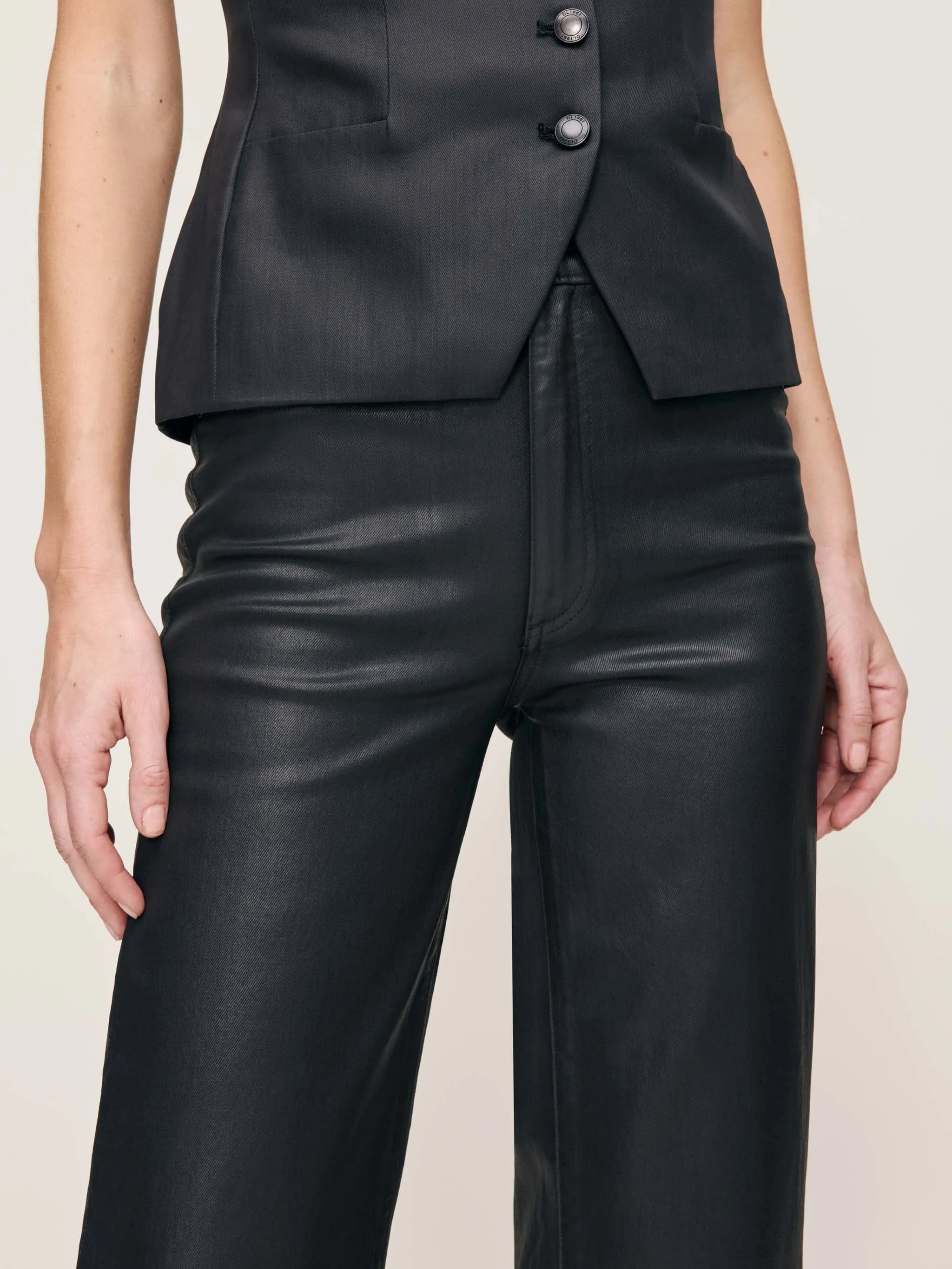 Karmine Refined Wide Leg High Rise 31" Jeans | Black Coated sold by DL1961 product image thumbnail 5
