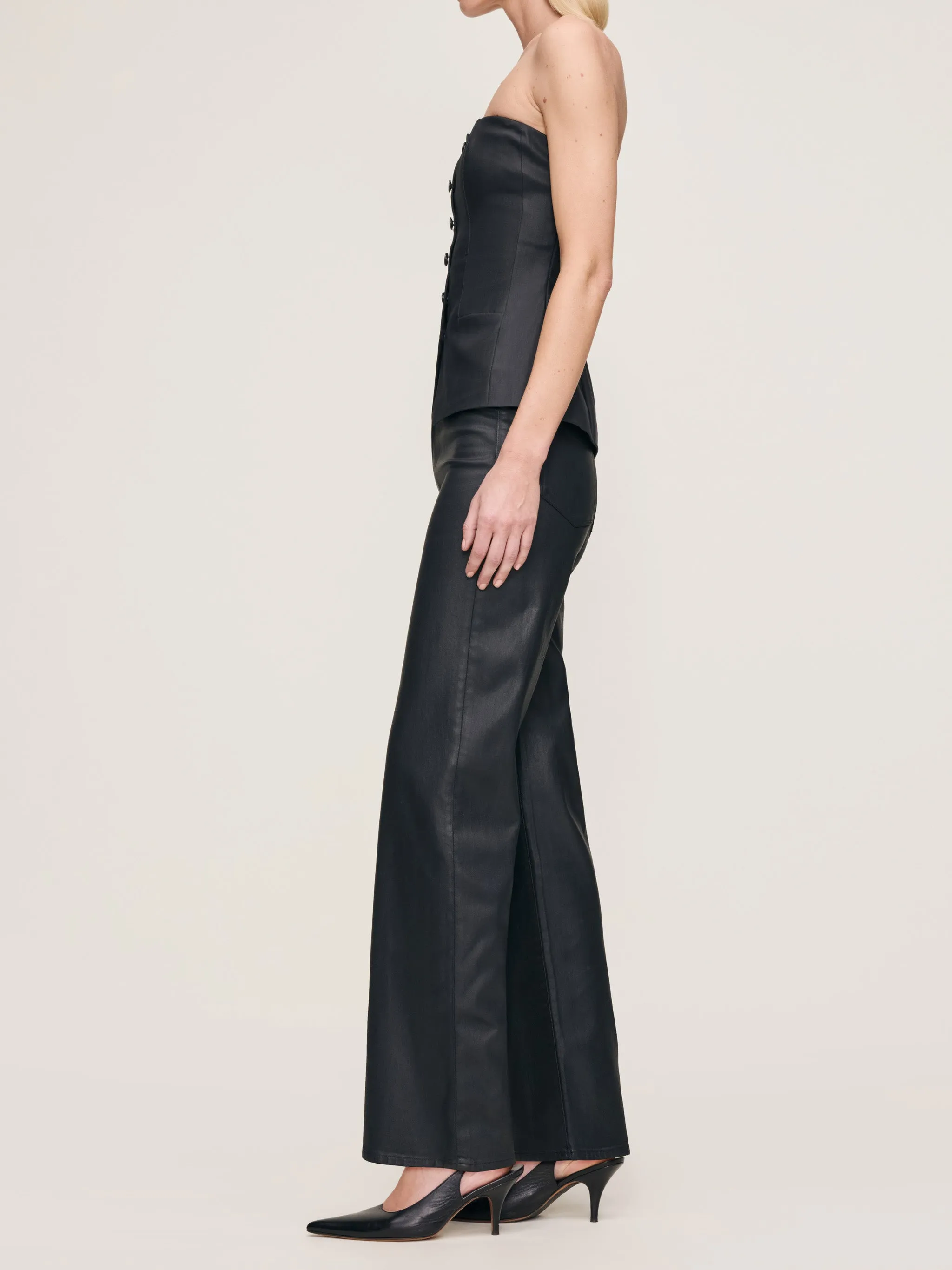 Karmine Refined Wide Leg High Rise 31" Jeans | Black Coated sold by DL1961 product image thumbnail 3
