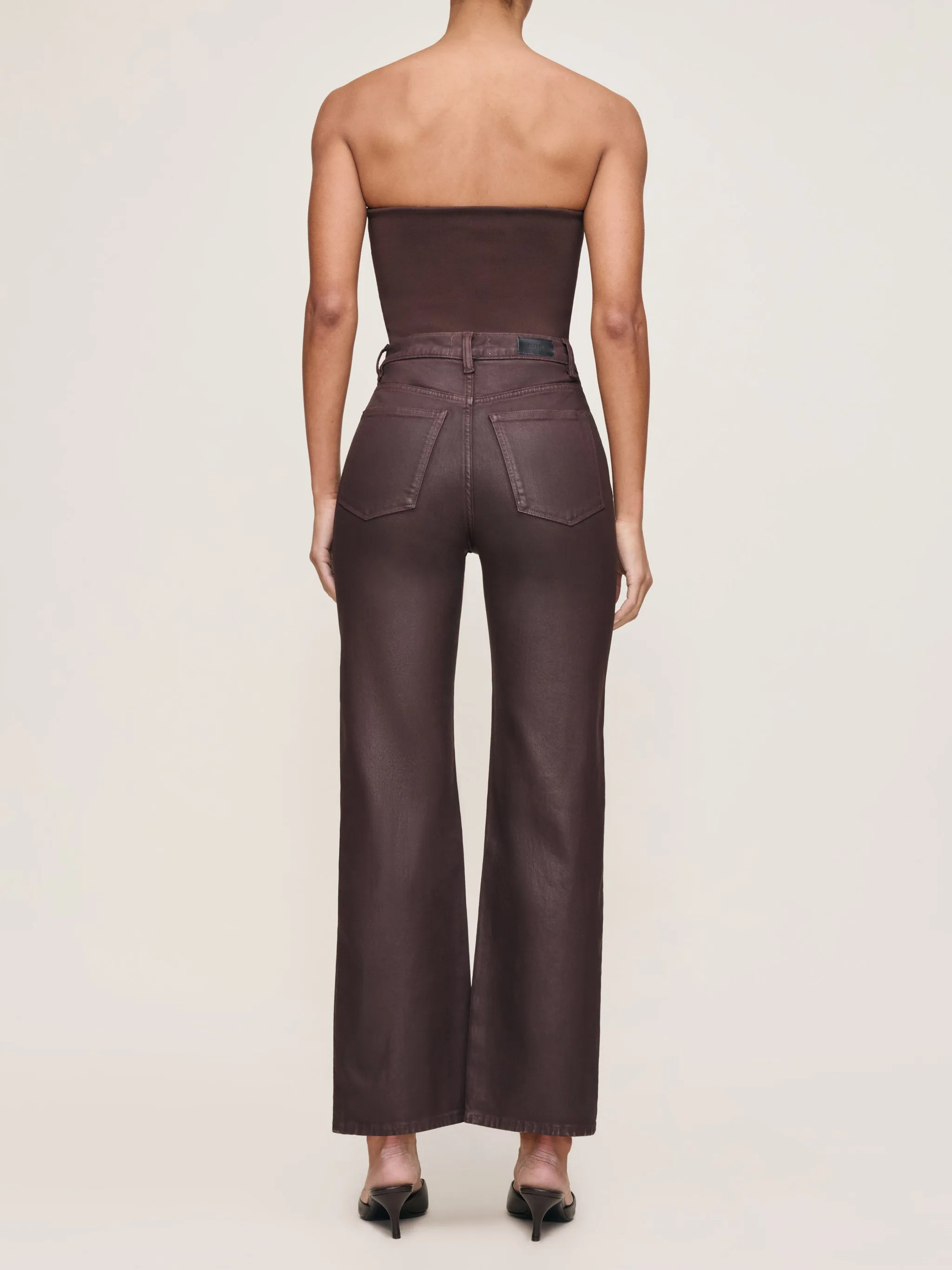 Karmine Refined Wide Leg High Rise 28" Jeans | Fig Coated sold by DL1961 product image thumbnail 3