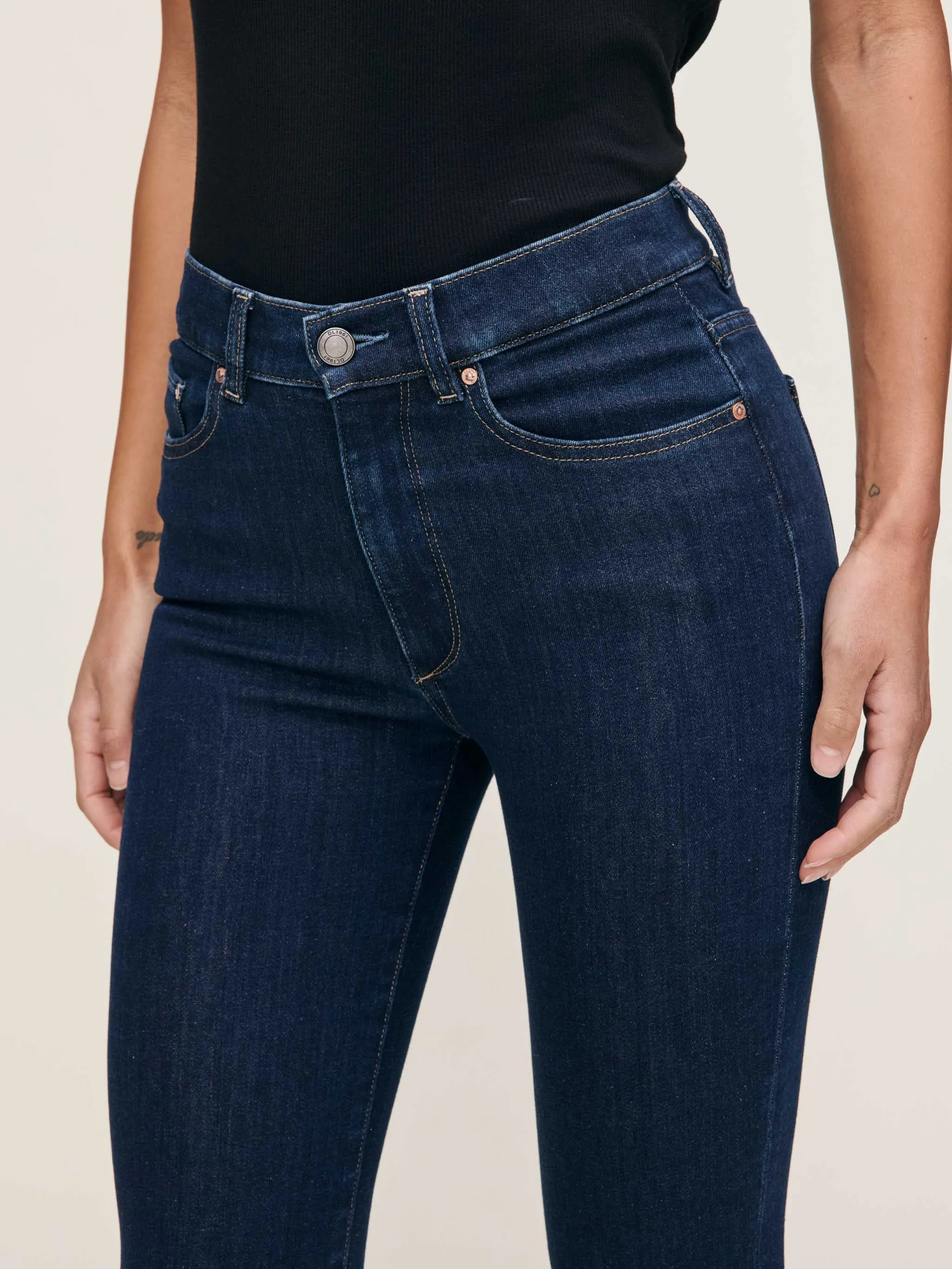 Bridget Boot High Rise Instasculpt™ Crop Jeans | Lunar Sky sold by DL1961 product image thumbnail 5