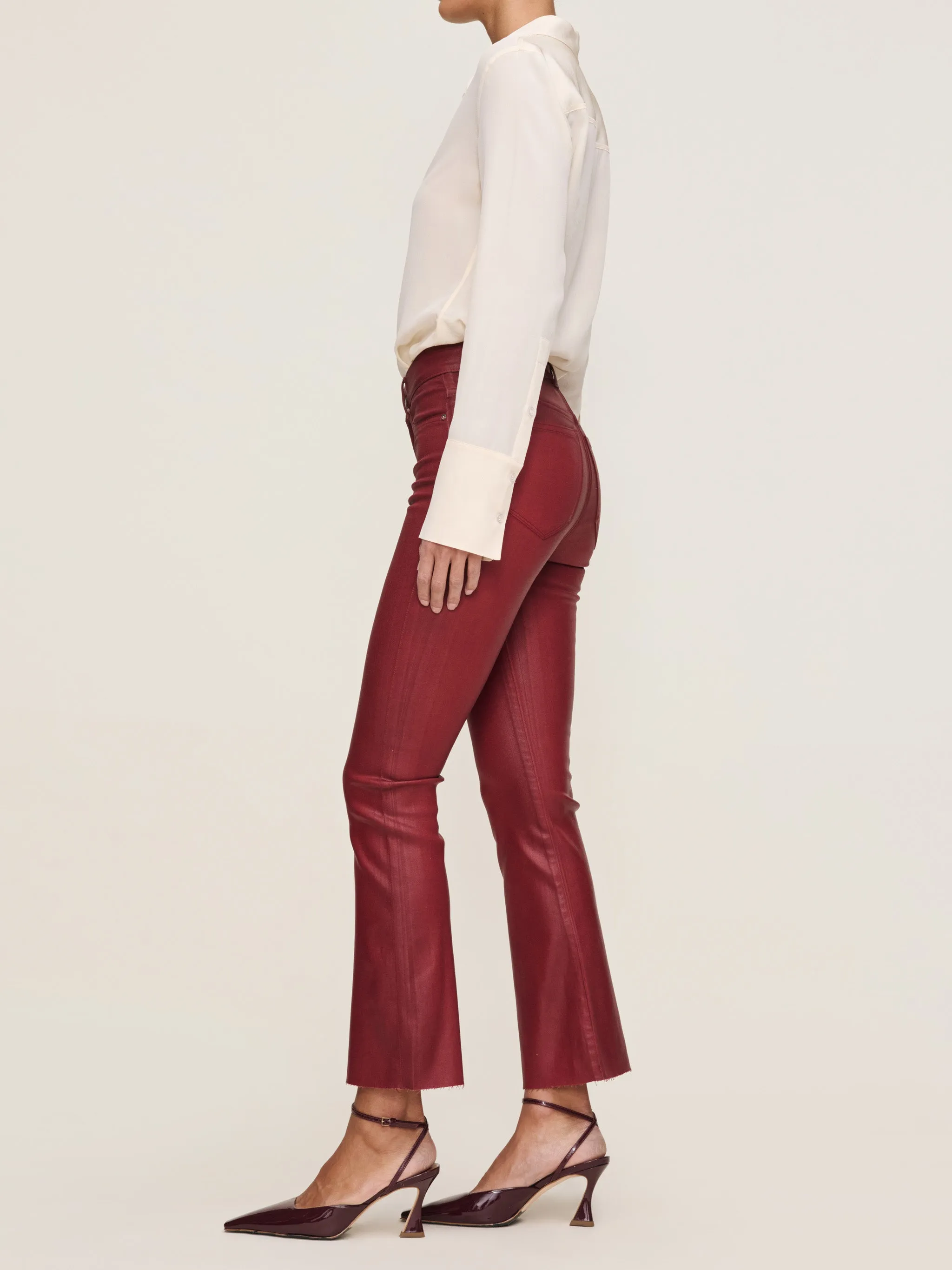 Bridget Boot High Rise Instasculpt™ Crop Jeans | Cherry Coated sold by DL1961 product image thumbnail 3