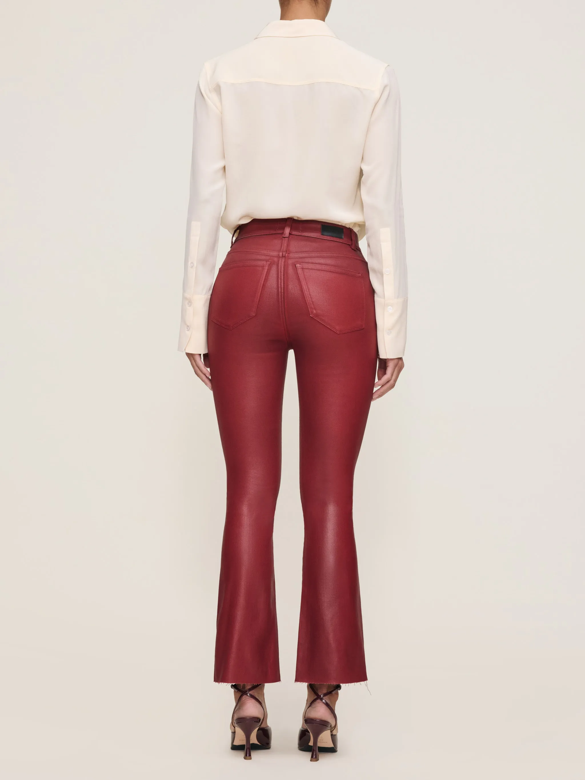 Bridget Boot High Rise Instasculpt™ Crop Jeans | Cherry Coated sold by DL1961 product image thumbnail 4