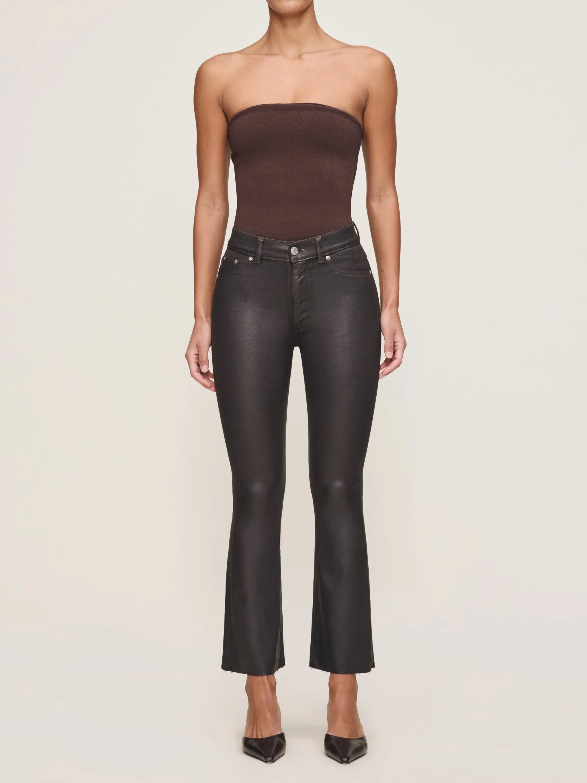 Bridget Boot High Rise Instasculpt™ Crop Jeans | Chocolate Coated sold by DL1961 product image thumbnail 4