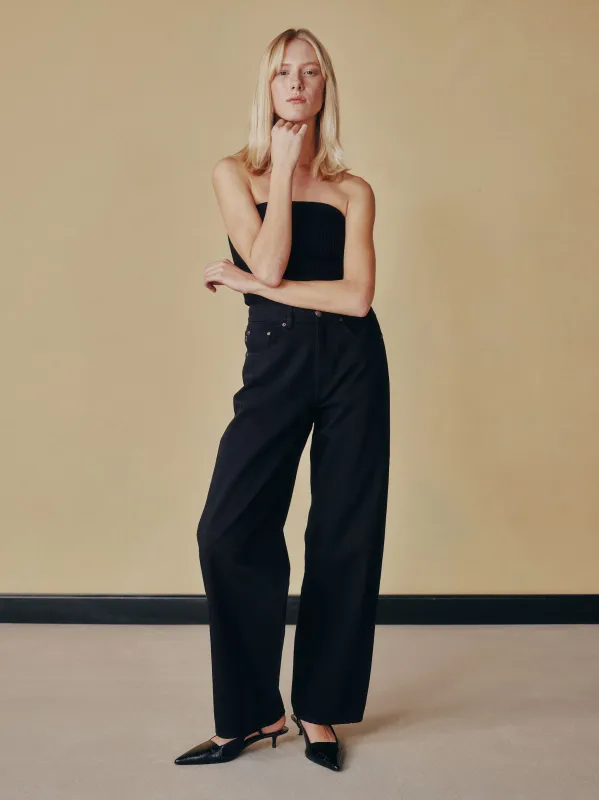 Taylor Relaxed Barrel Ultra High Rise 31" Jeans | Black sold by DL1961