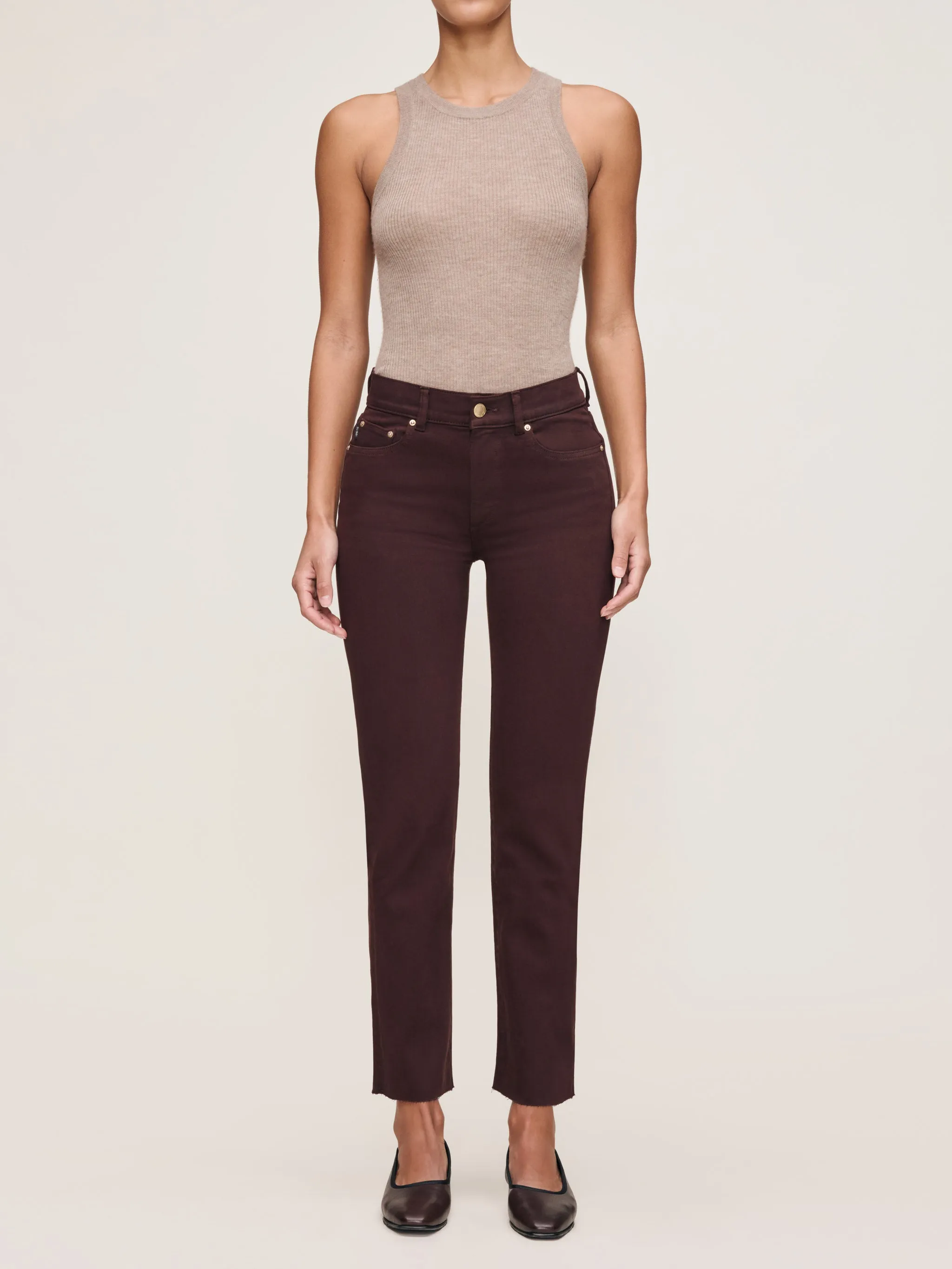 Mara Straight Mid Rise Instasculpt™ Ankle Jeans | Fig sold by DL1961 product image thumbnail 4