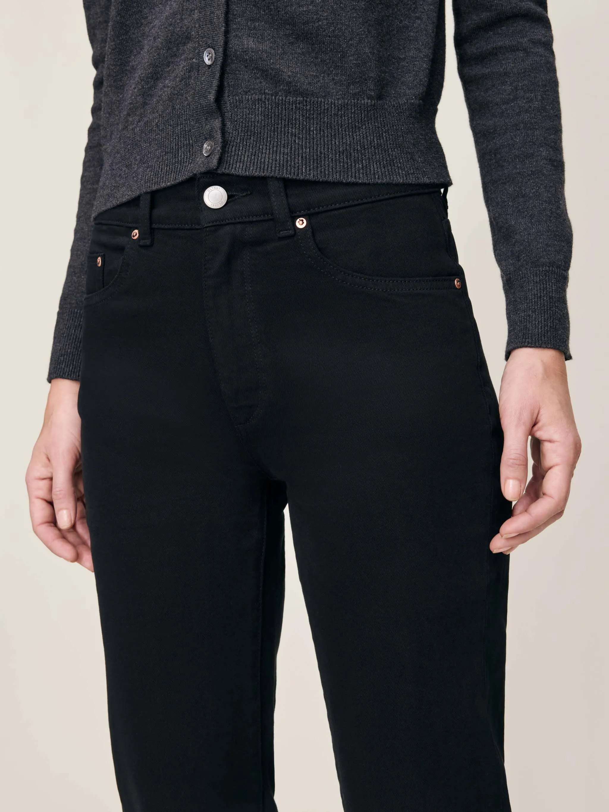 Patti Straight High Rise 31" Jeans | Black sold by DL1961 product image thumbnail 5
