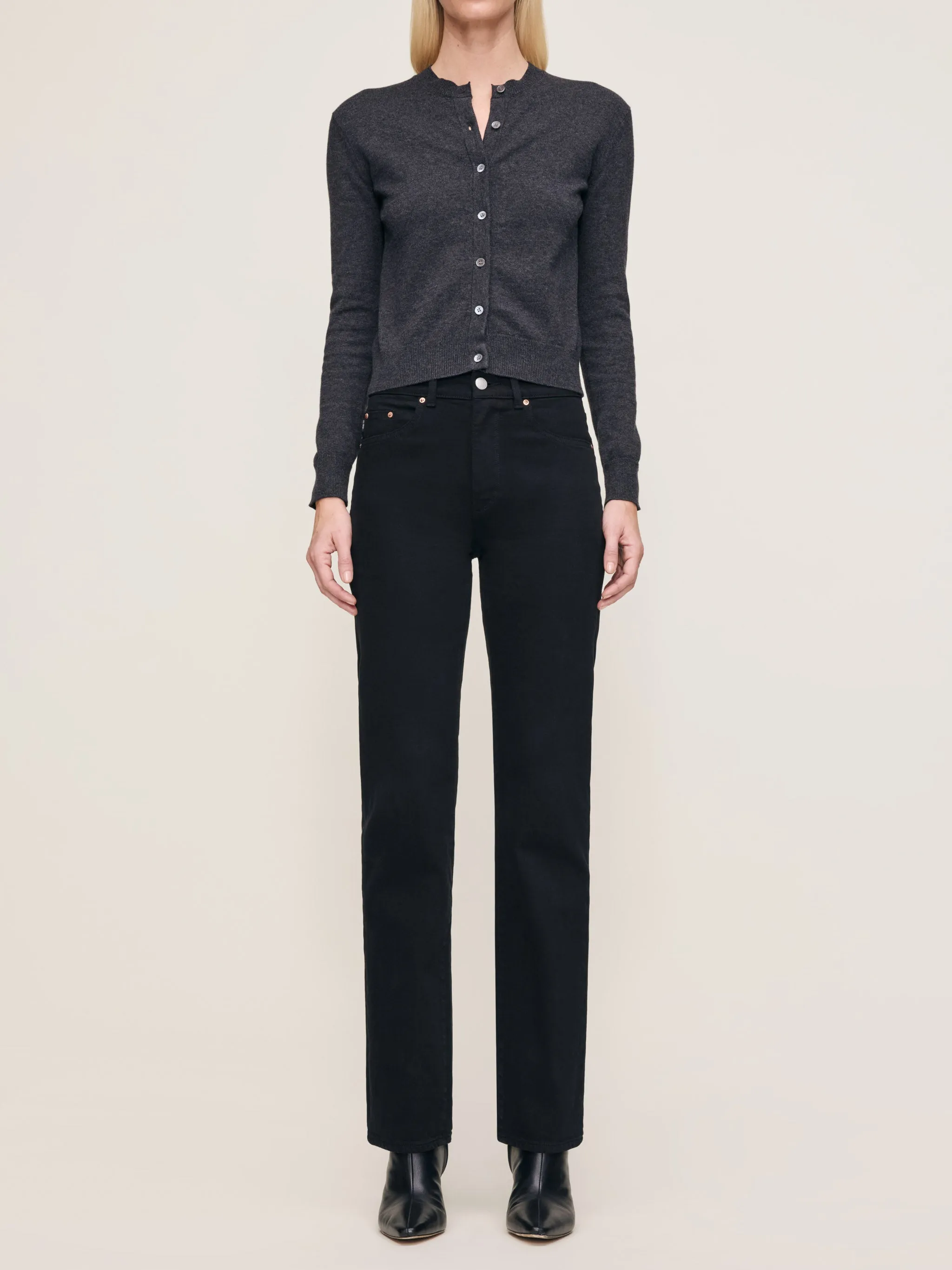 Patti Straight High Rise 31" Jeans | Black sold by DL1961 product image thumbnail 4