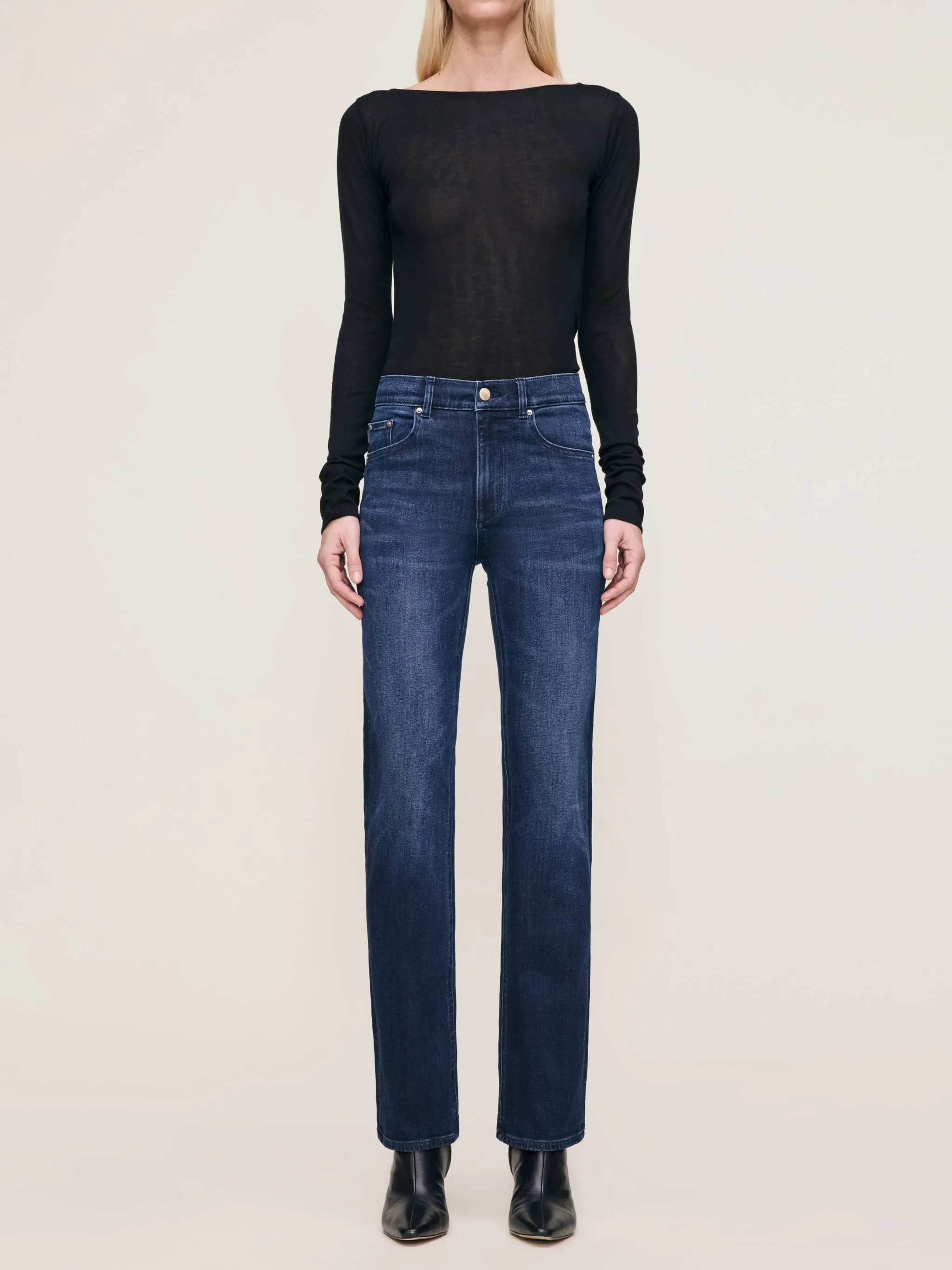 Patti Straight High Rise 31" Jeans | Blue Cave sold by DL1961 product image thumbnail 5