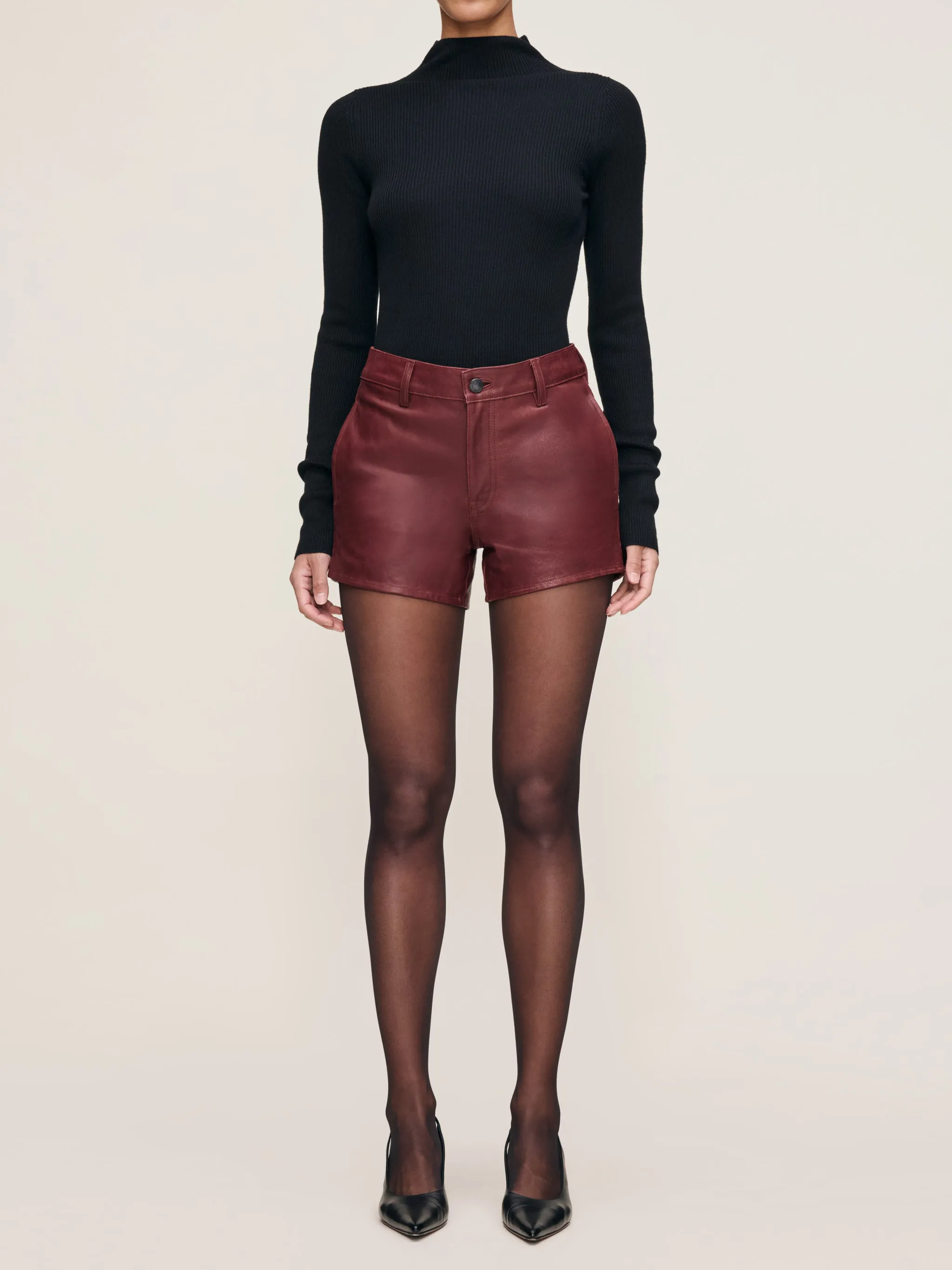 Zoie Short High Rise 4.5" | Saffron Leather sold by DL1961 product image thumbnail 3