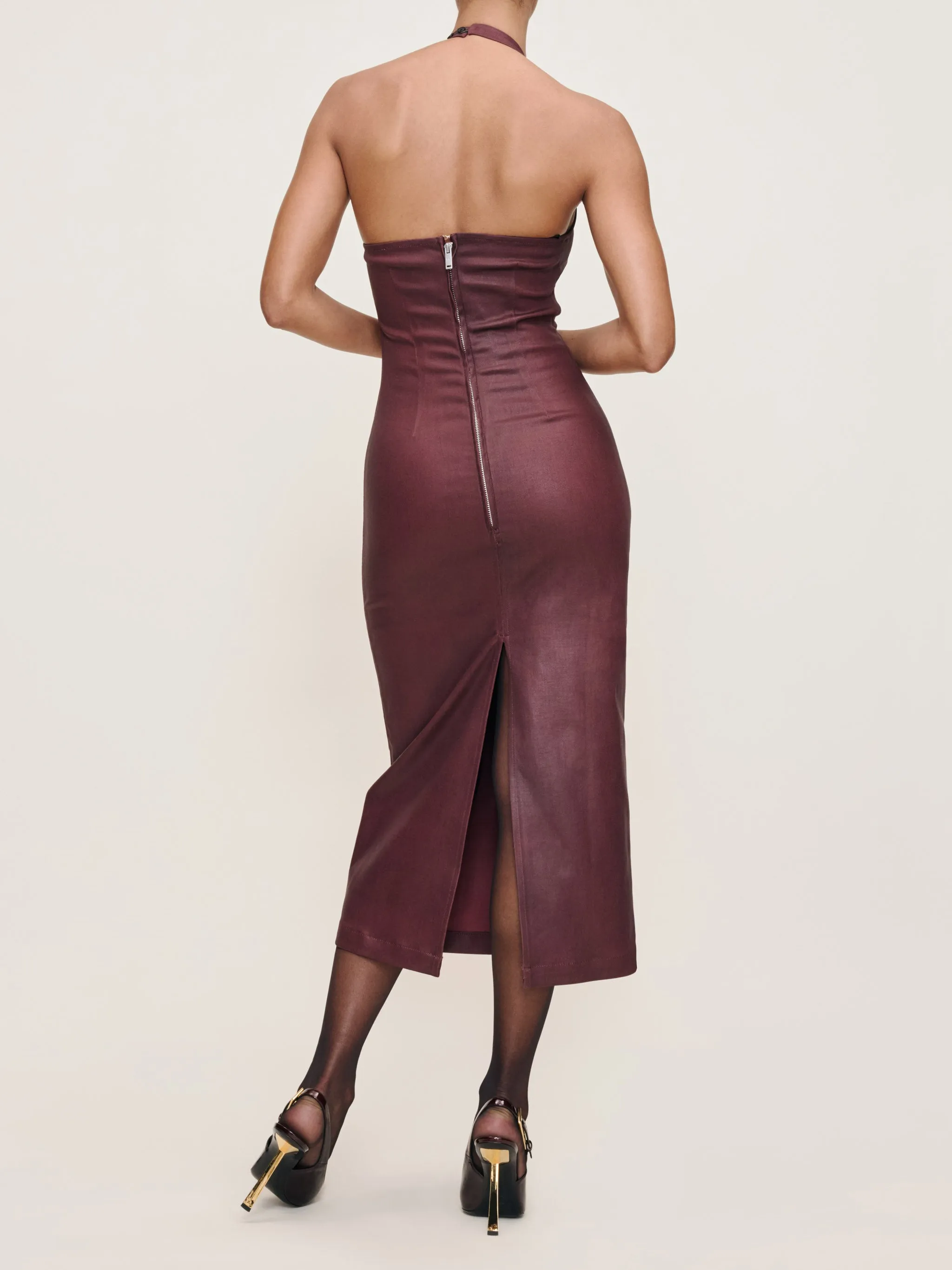 Esme Dress Halter Midi | Saffron Coated sold by DL1961 product image thumbnail 5