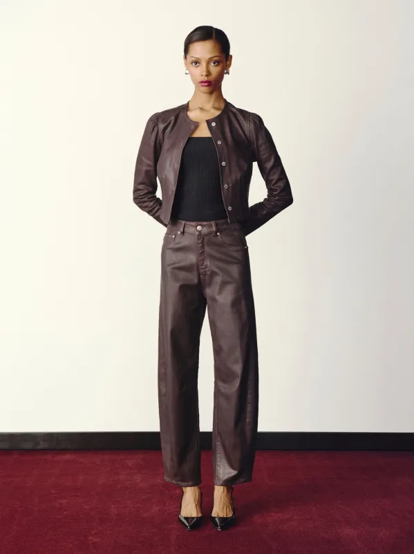 Miro Barrel High Rise 28" Jeans | Cocoa Coated sold by DL1961