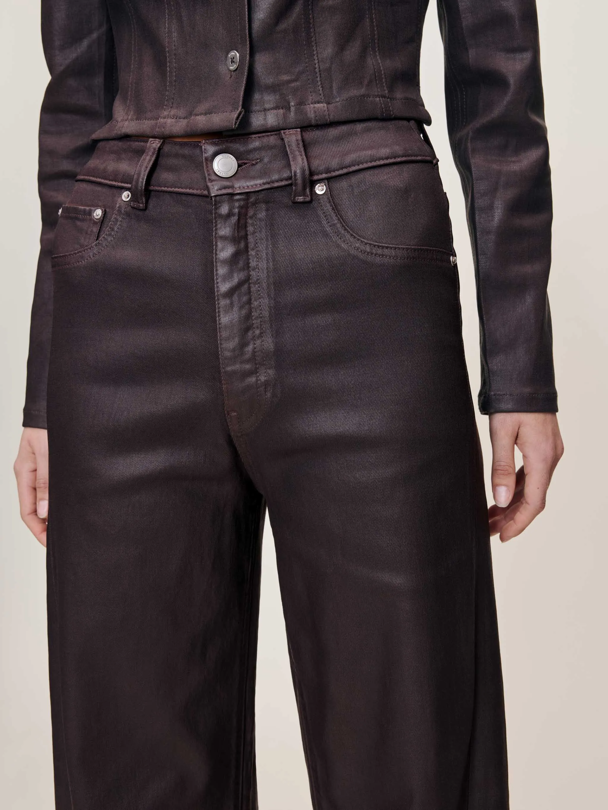 Miro Barrel High Rise 28" Jeans | Cocoa Coated sold by DL1961 product image thumbnail 5