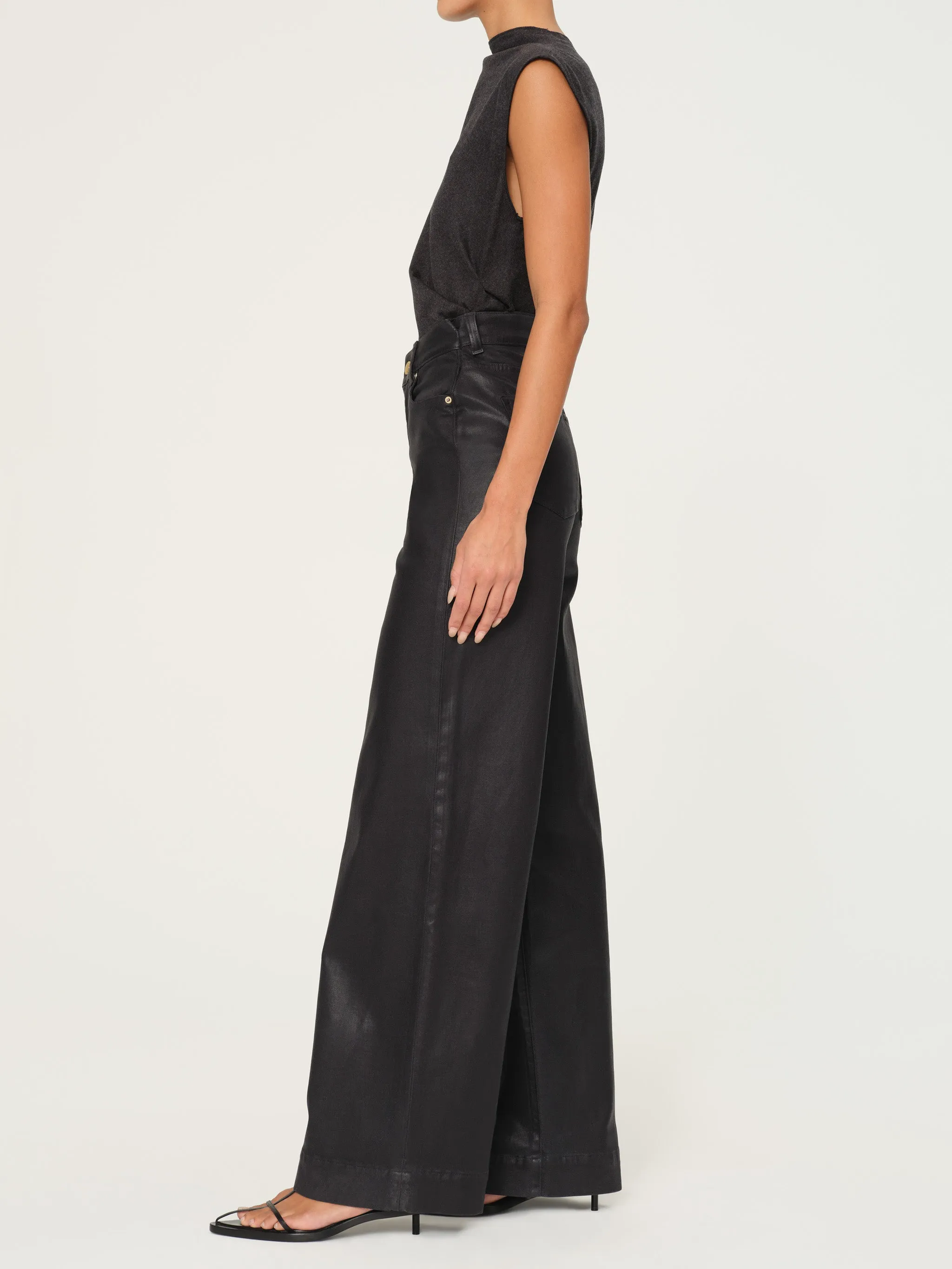 Hepburn Wide Leg High Rise 32" Jeans | Glazed Blueberry sold by DL1961 product image thumbnail 4