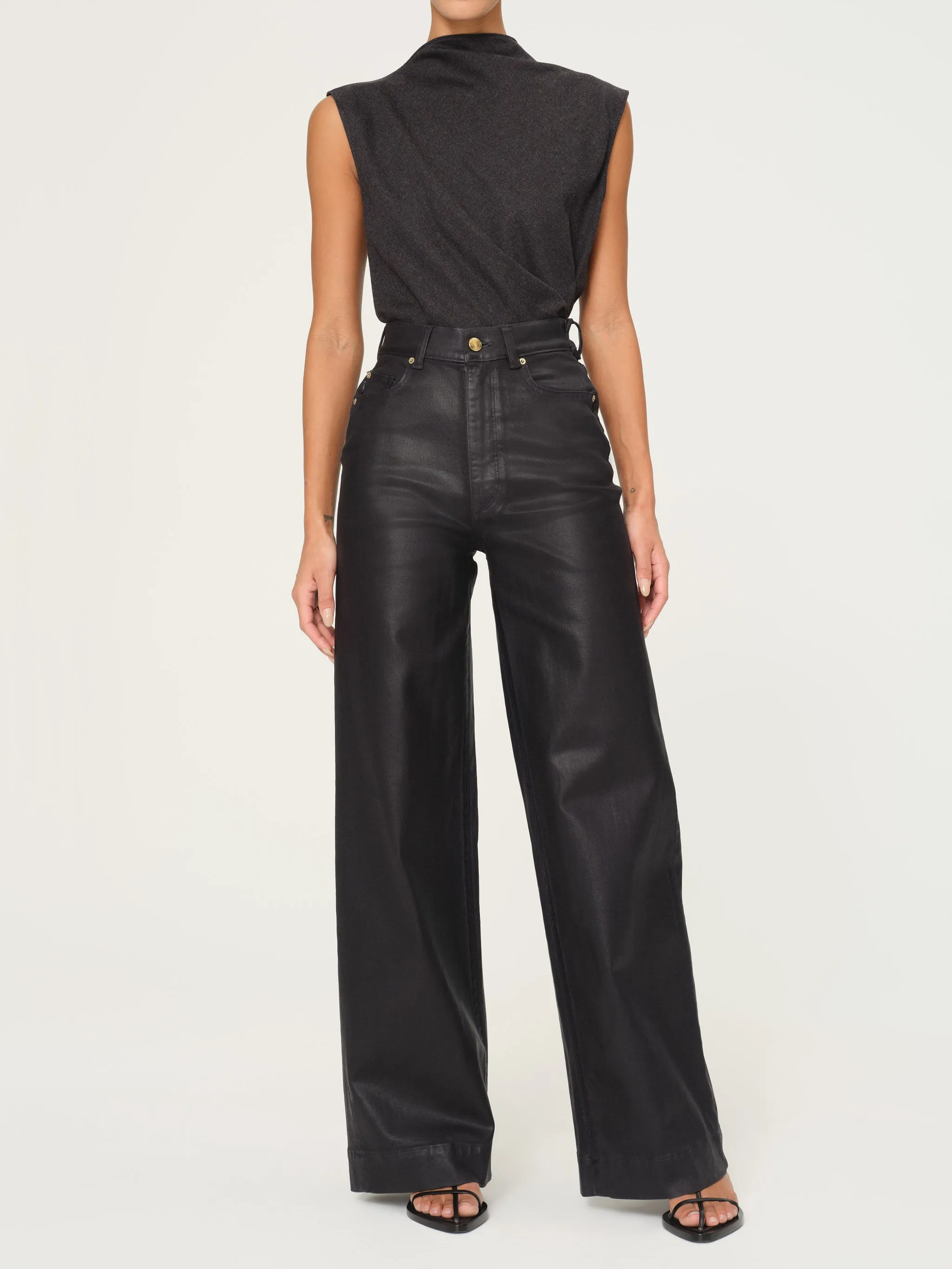 Hepburn Wide Leg High Rise 32" Jeans | Glazed Blueberry sold by DL1961 product image thumbnail 3
