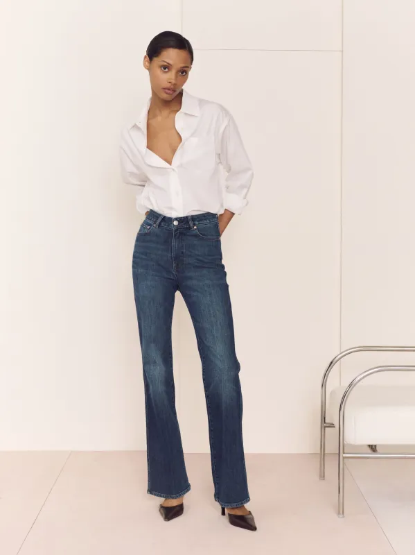 Claira Straight Boot Contoured Instasculpt™ Mid Rise 32" Jeans | Lake Dusk made by DL1961