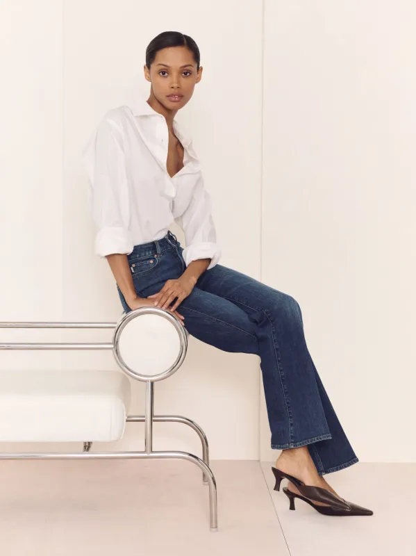 Faye Oversized Shirt | White Poplin sold by DL1961