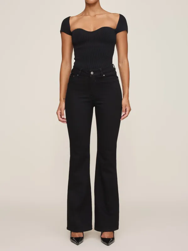 Claira Straight Boot Contoured Instasculpt™ Mid Rise 32" Jeans | Black sold by DL1961