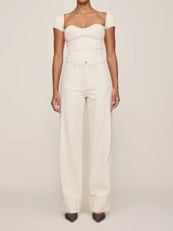 Kaylen Soft Curve High Rise 32" Jeans | Ecru sold by DL1961