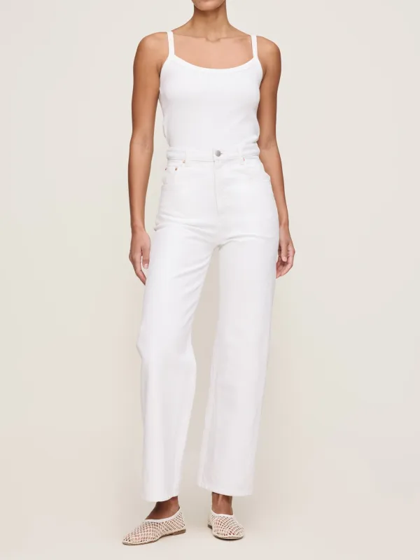 Karmine Refined Wide Leg High Rise 28" Jeans | White sold by DL1961