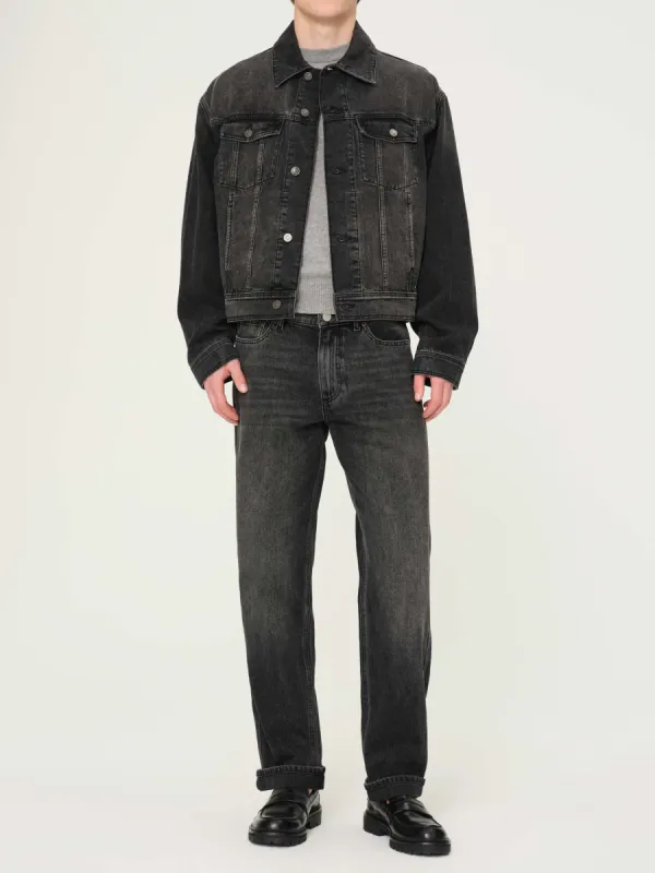 Noah Straight Jeans | Nightshade Cuffed (Washed Black) made by DL1961