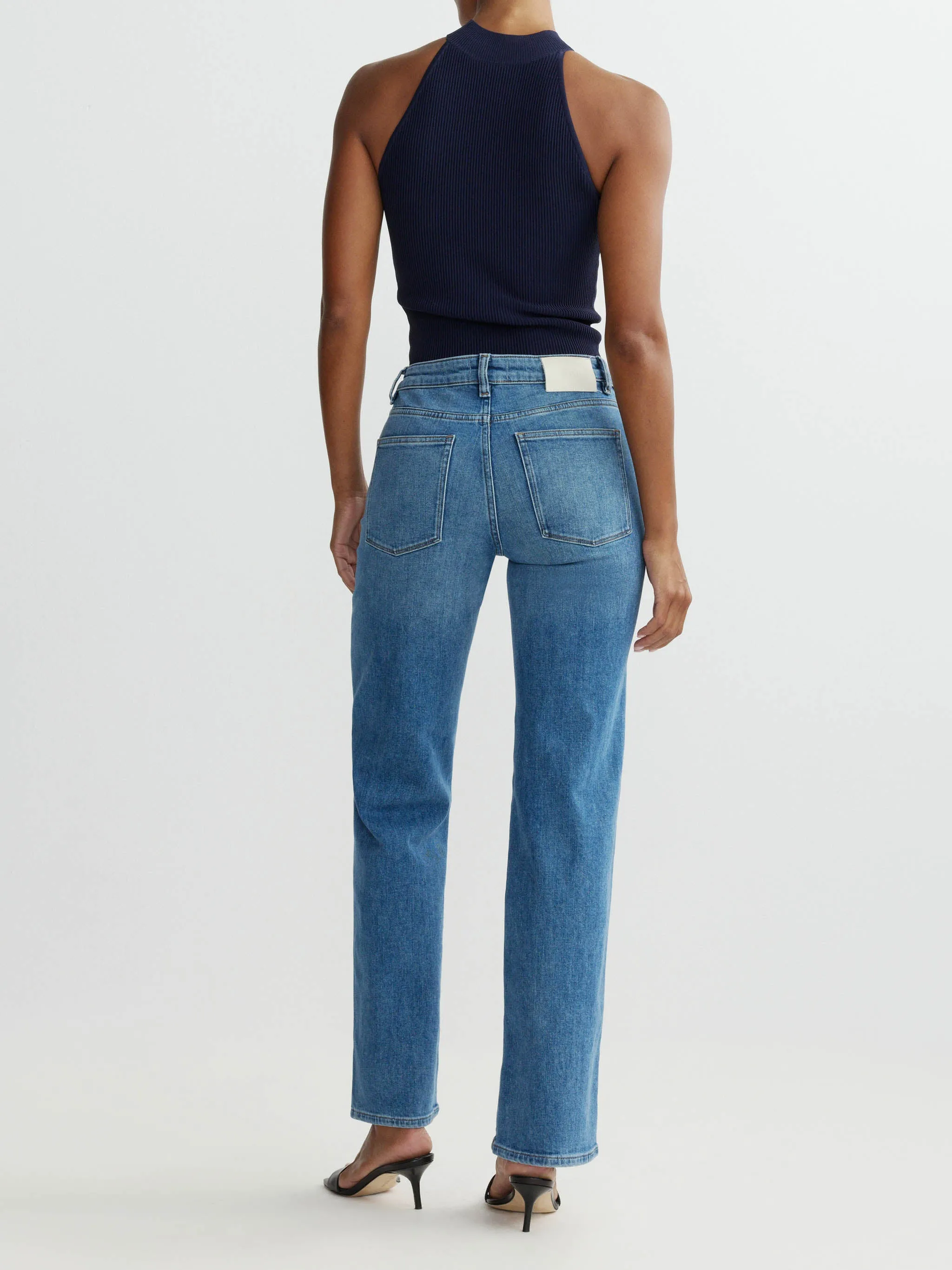 Pippa Refined Wide Leg Mid Rise 32" Jeans | Rain sold by DL1961 product image thumbnail 4