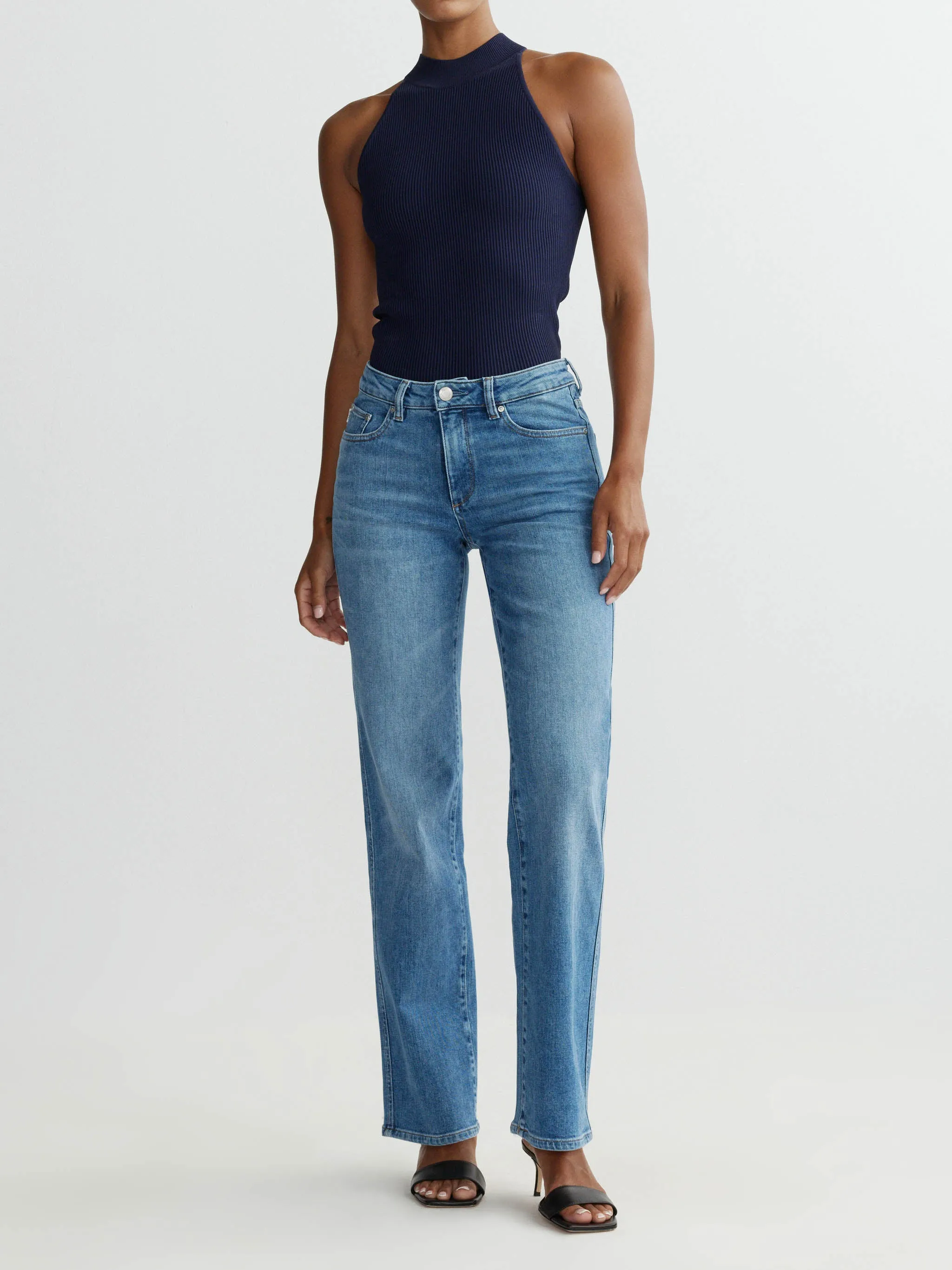 Pippa Refined Wide Leg Mid Rise 32" Jeans | Rain sold by DL1961