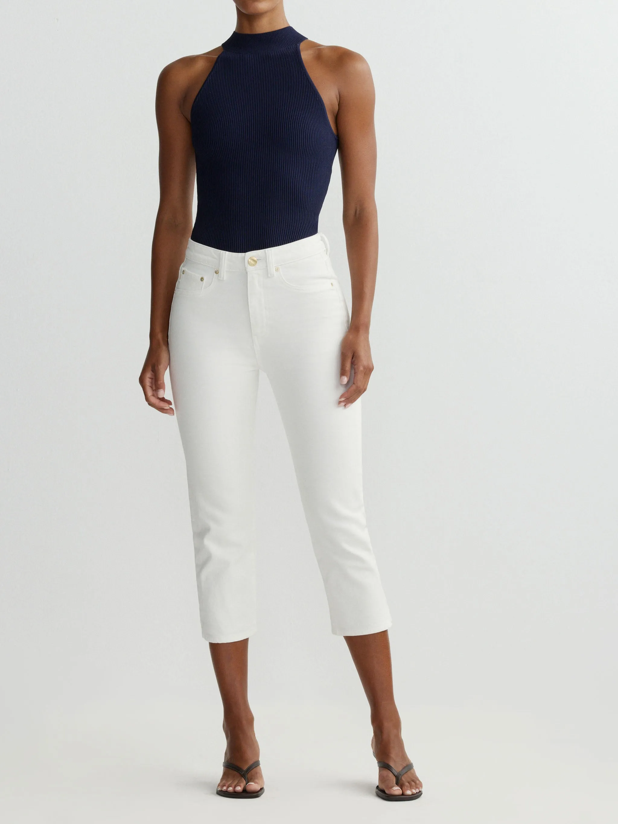 Mock Neck Top Instasculpt™ Rib | Bright Navy sold by DL1961 product image thumbnail 2