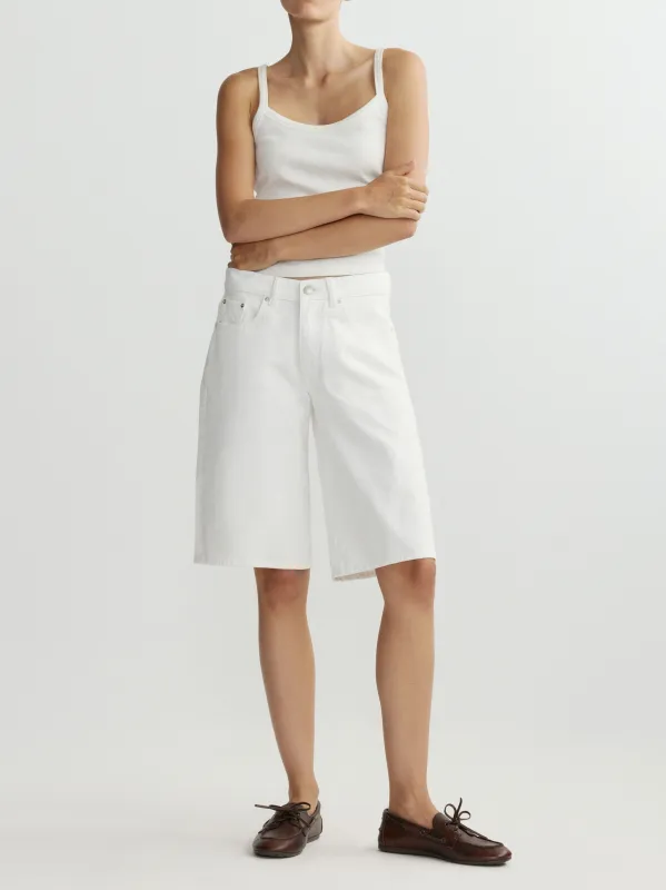 Abby Relaxed Jean Short Low Rise 13" | White sold by DL1961