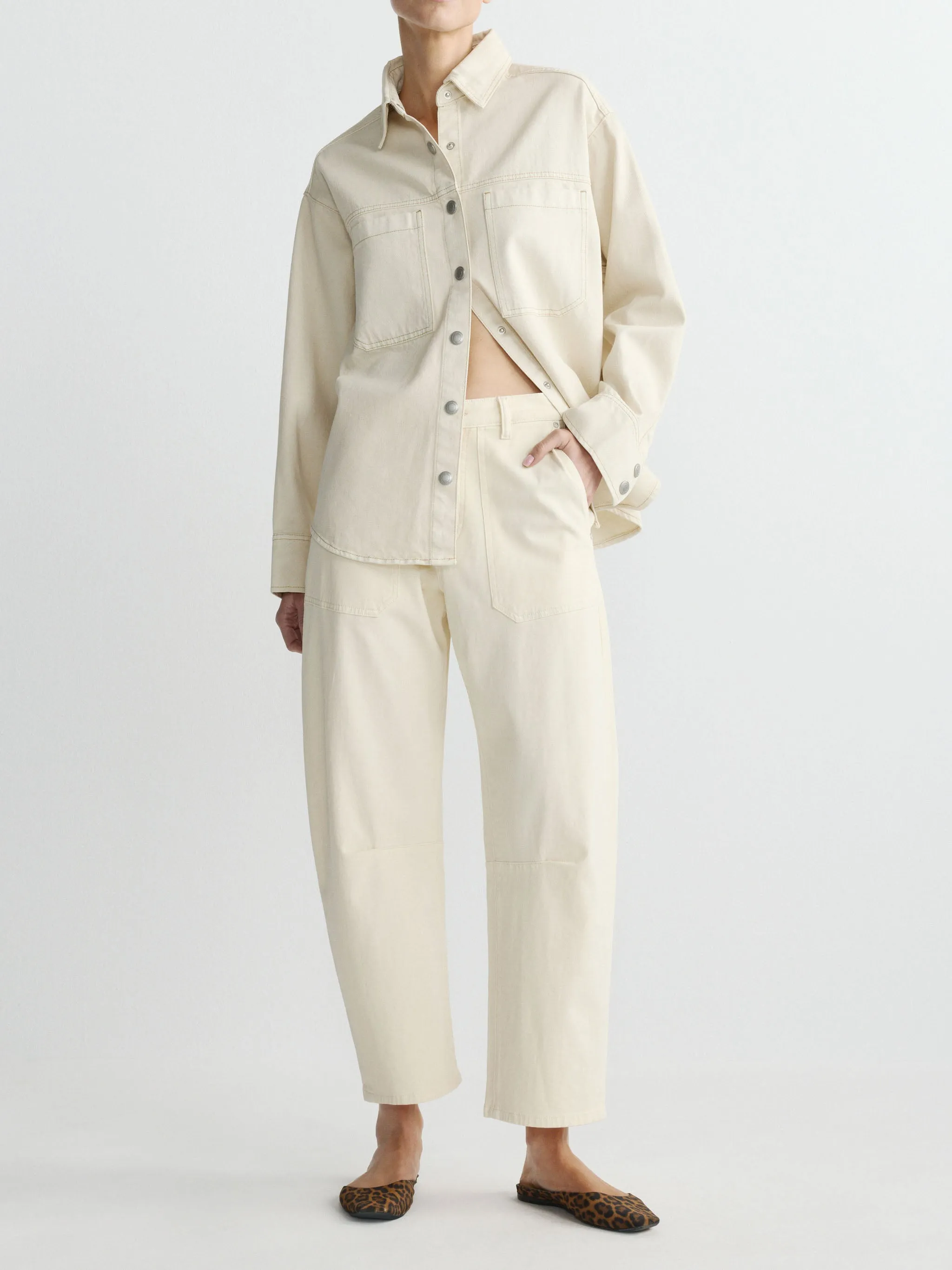 Addison Overshirt | Ecru sold by DL1961 product image thumbnail 3